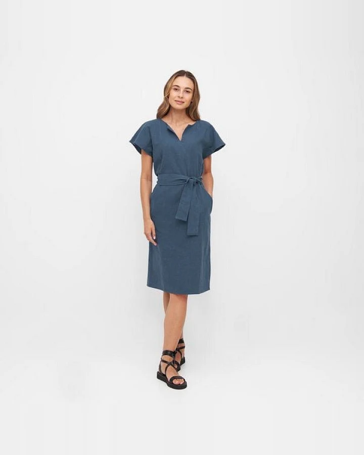 WiDDA berlin Midikleid "TONI" aus Leinen in zwei Farben