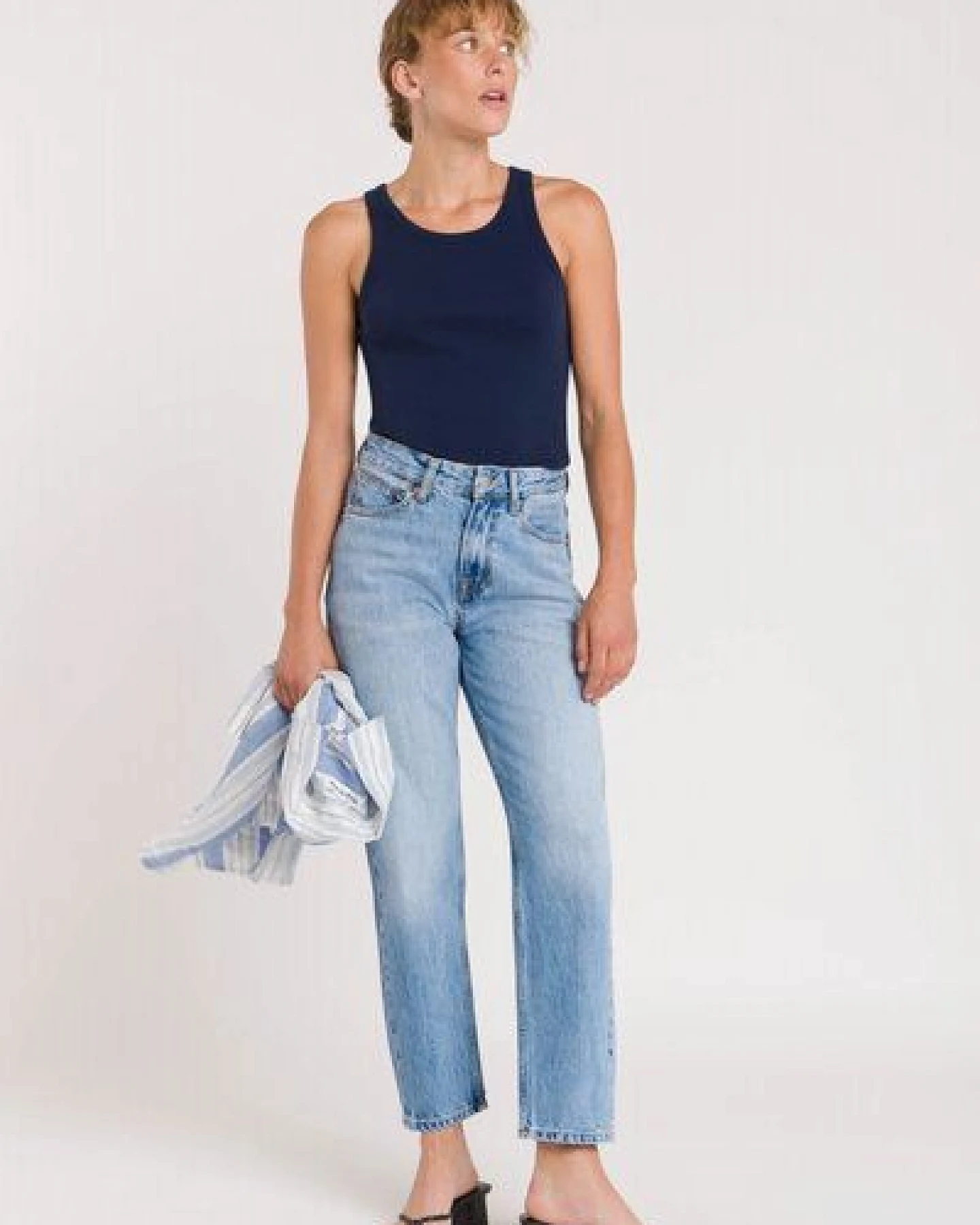 Kings Of Indigo Jeans Caroline Cropped Mid Rise Tapered Blue Reef Super Light Used – Ansicht 4