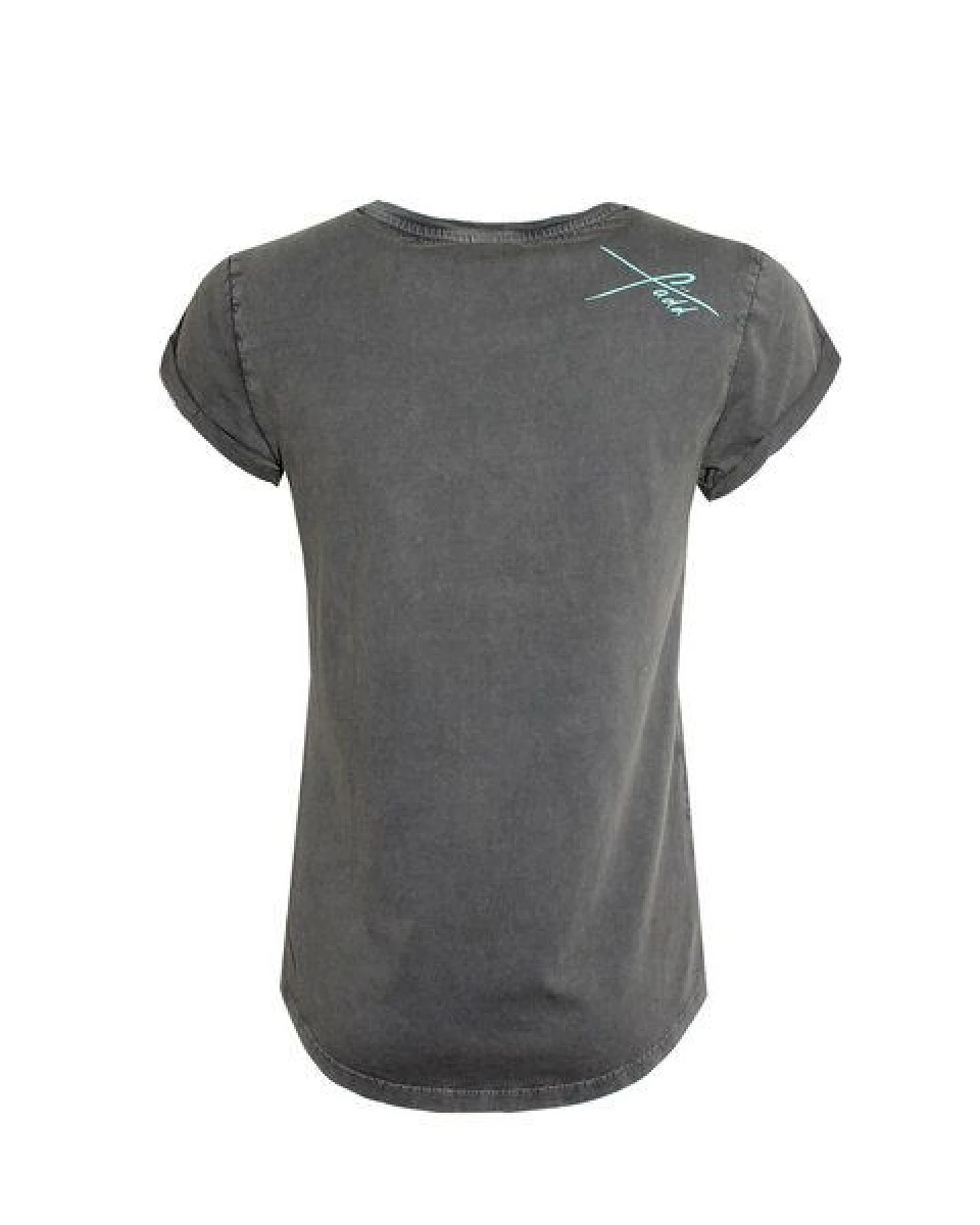 FÄDD Damen T-Shirt Rundhals aus Bio-Baumwolle "Butterfliege BT" Grau – Ansicht 2