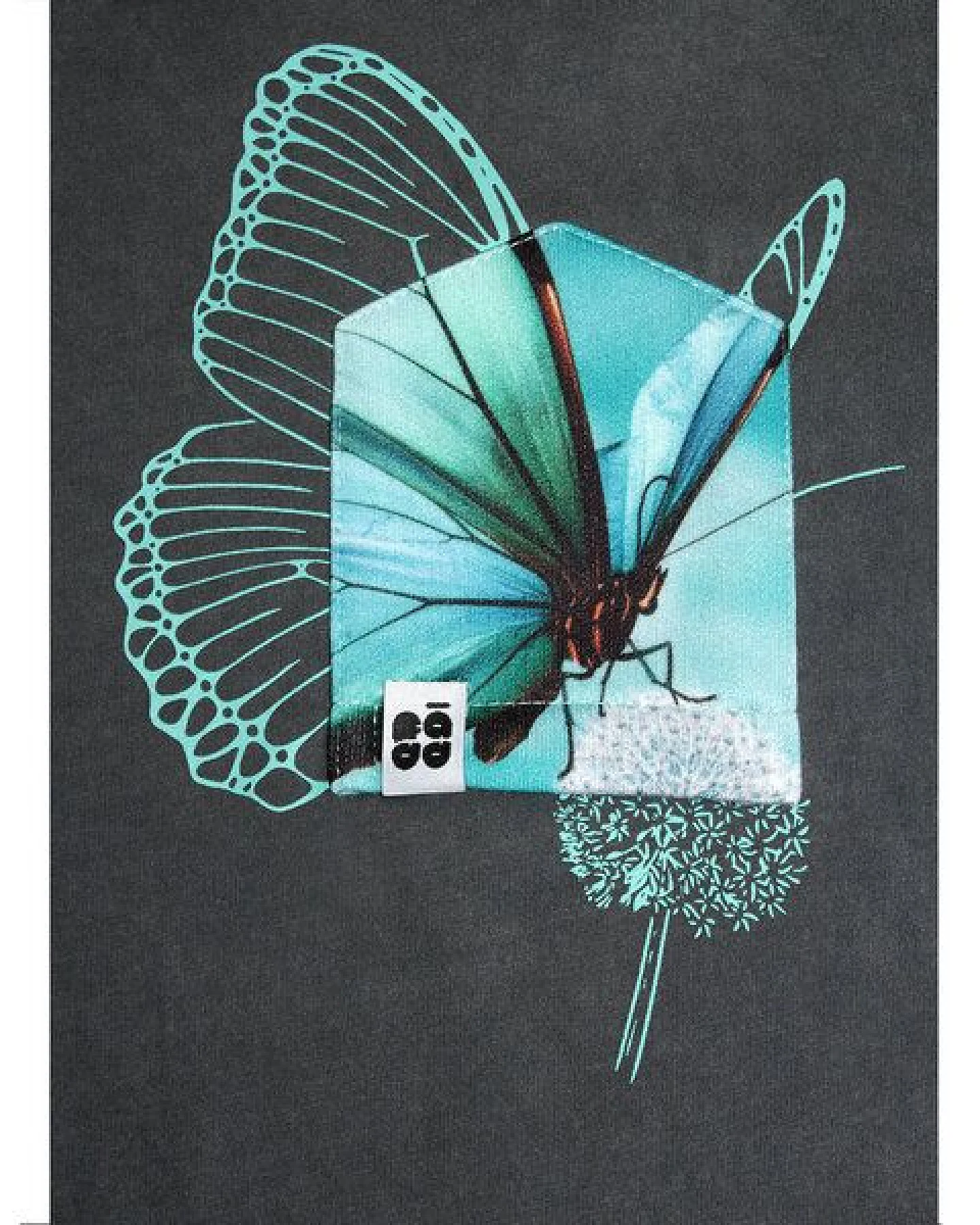 FÄDD Damen T-Shirt Rundhals aus Bio-Baumwolle "Butterfliege BT" Grau – Ansicht 3
