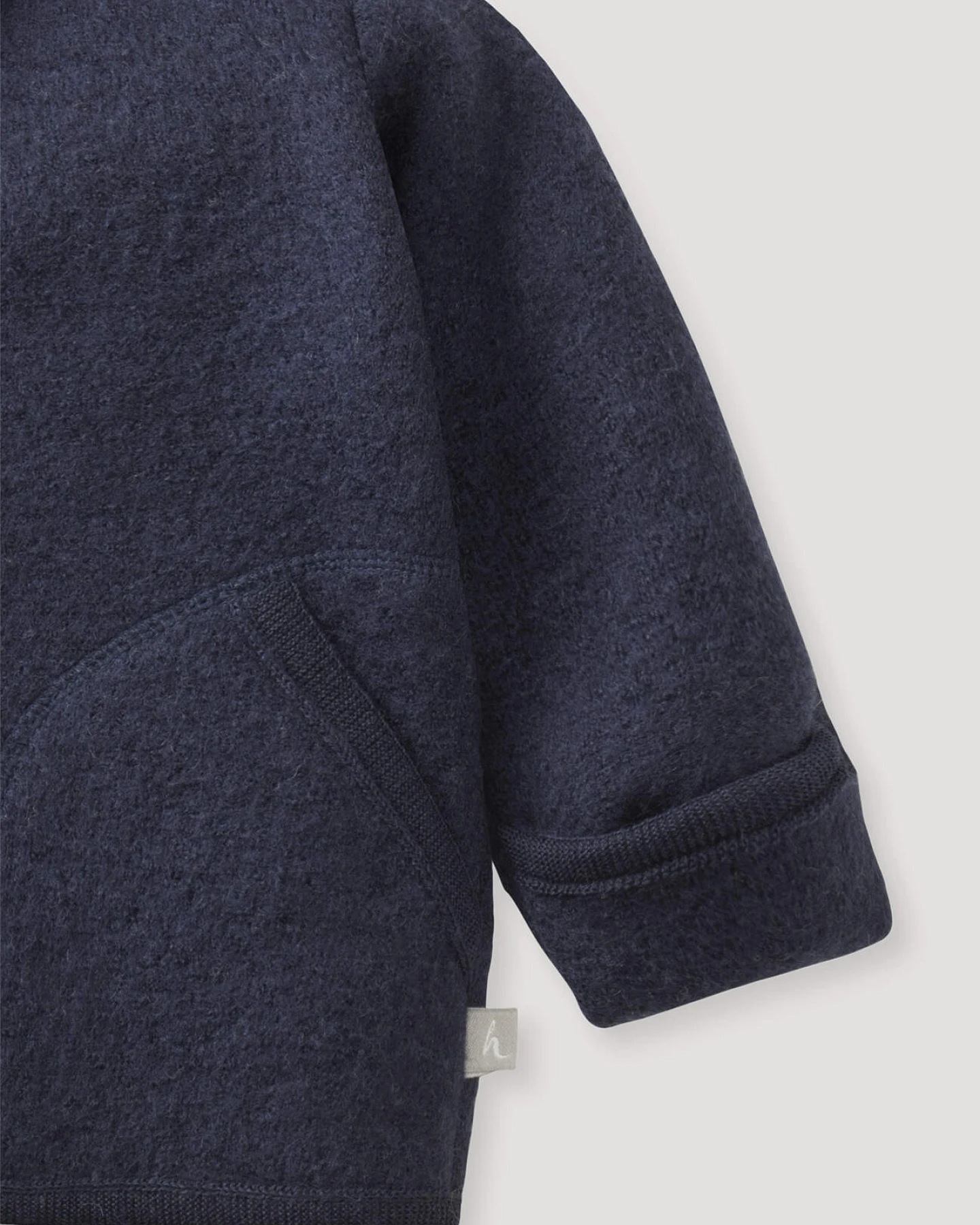 hessnatur Baby Wollwalk Jacke aus Bio-Merinowolle - blau - Größe 86/92 – Ansicht 3