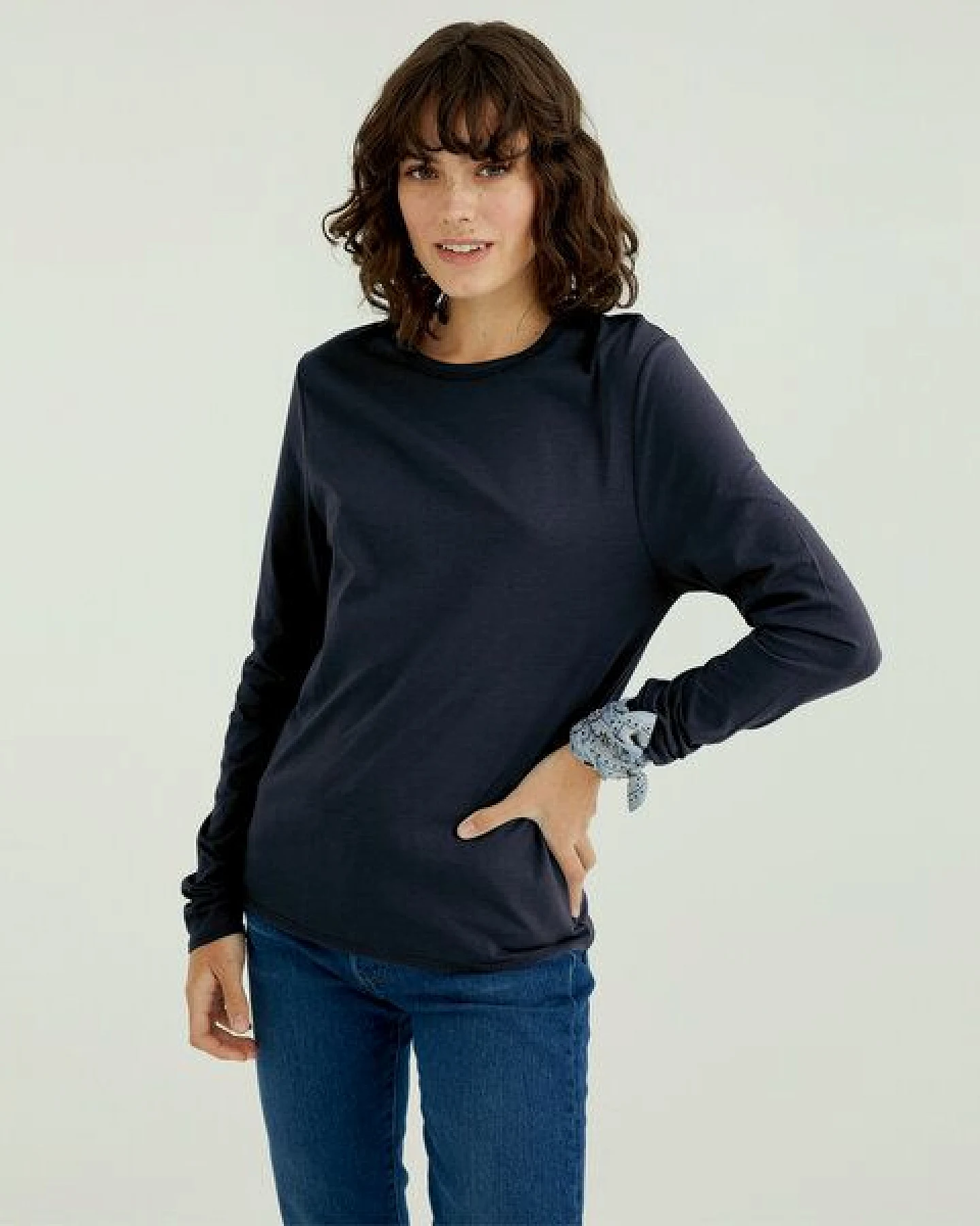 d'Els Mira Damen Rundhals-Neck Langarm T-Shirt aus Single Jersey Bio Baumwolle – Ansicht 4