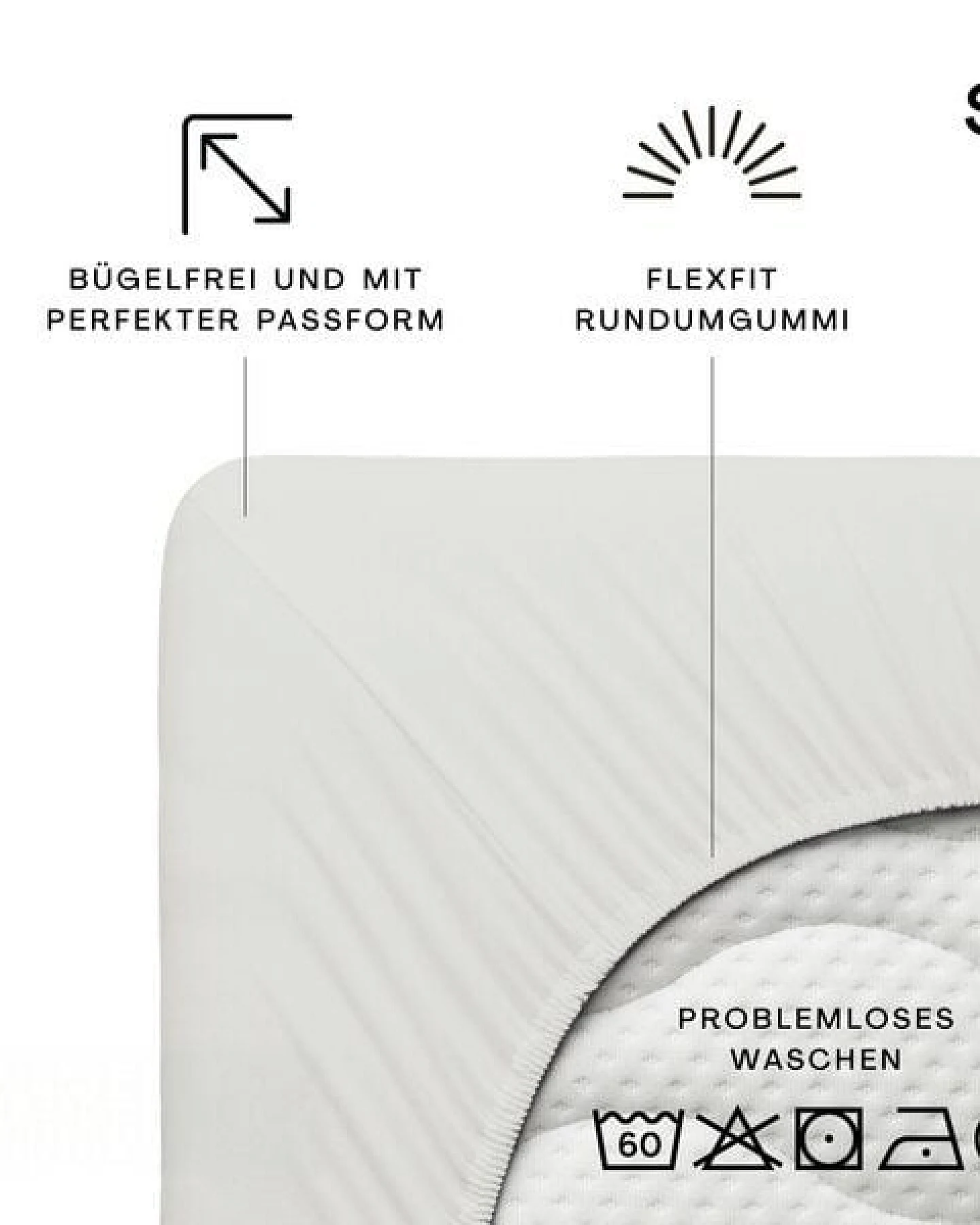 Schlafgut Spannbettlaken Premium - 95% Bio-Makobaumwolle, 5% Elasthan - Matratzenhöhe von 18-35cm – Ansicht 2