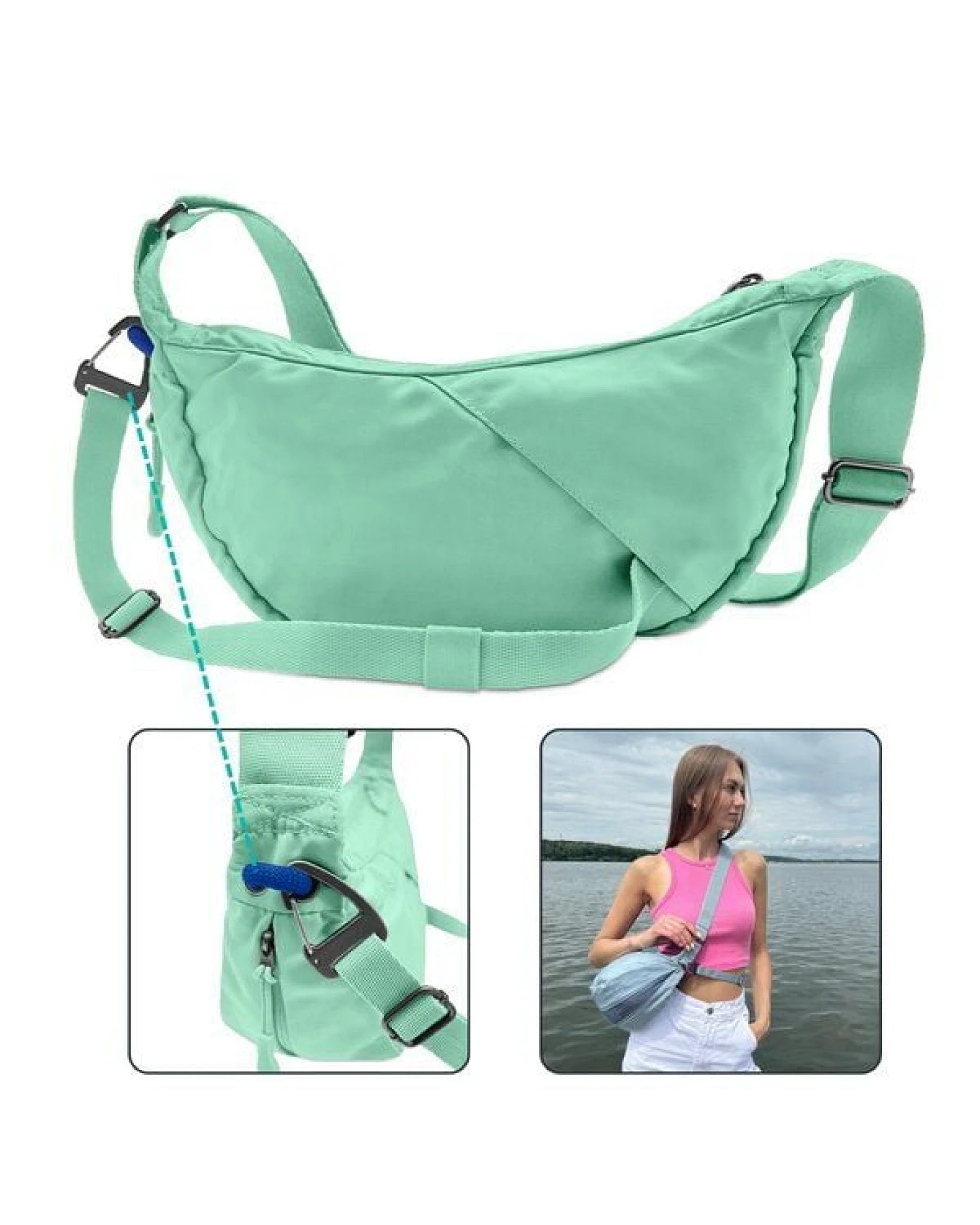 FUCHS & REBELL BELA Bike Moon Bag – Fester Halt beim Fahren durch 3-Punkt-Gurt – Ansicht 4