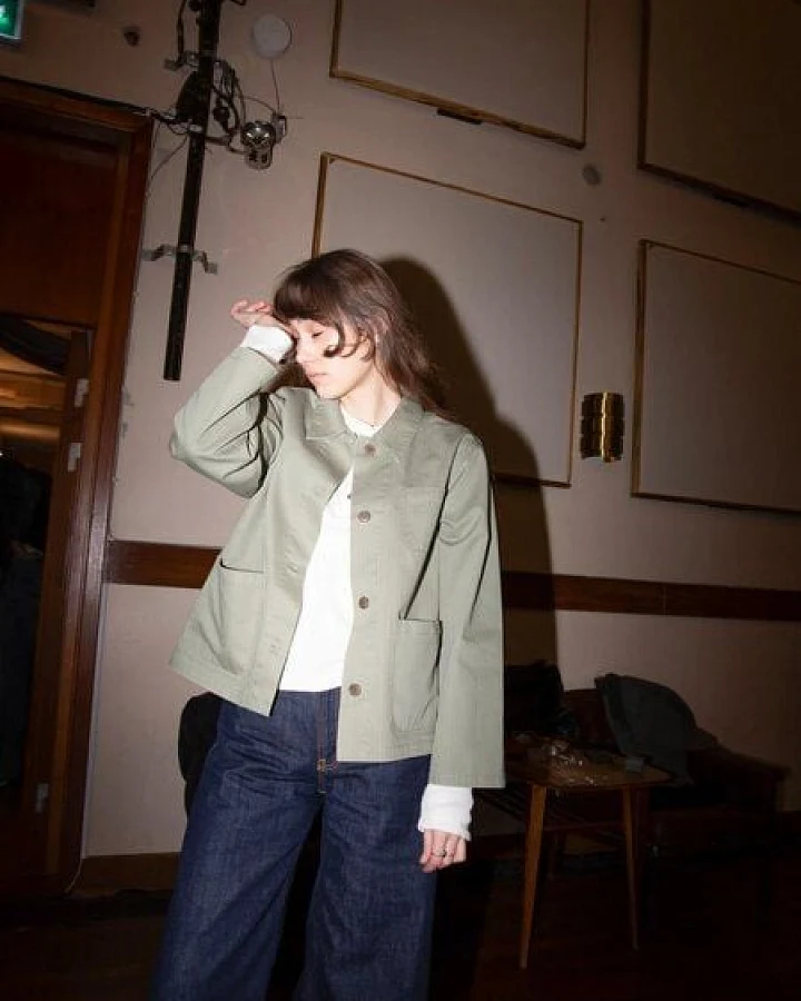 Nudie Jeans Lovis Herringbone Jacket - pale green