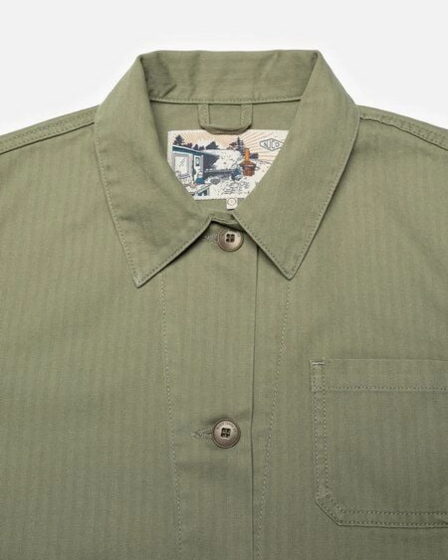 Nudie Jeans Lovis Herringbone Jacket - pale green – Ansicht 4