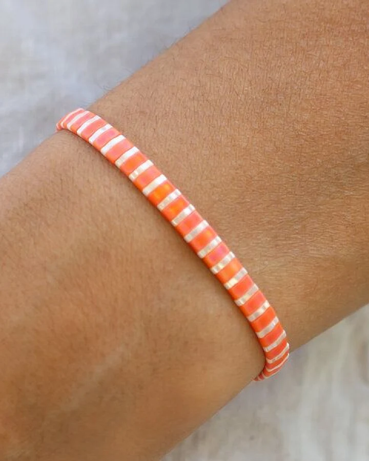 juni Breites Armband Apricot - einzeln oder im Set - verstellbare Sommer Armbänder