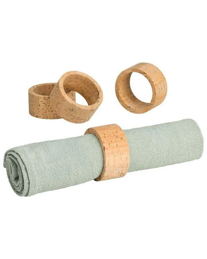 Kork-Deko Naturkork Serviettenringe 4er-Set, handgefertigte Tischdeko