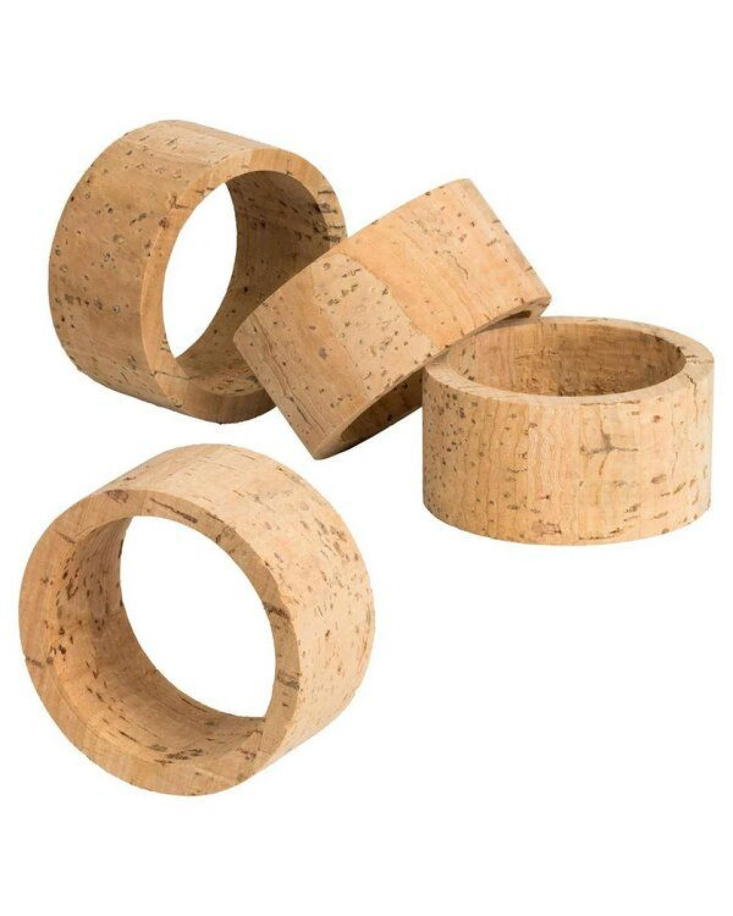 Kork-Deko Naturkork Serviettenringe 4er-Set, handgefertigte Tischdeko – Ansicht 2