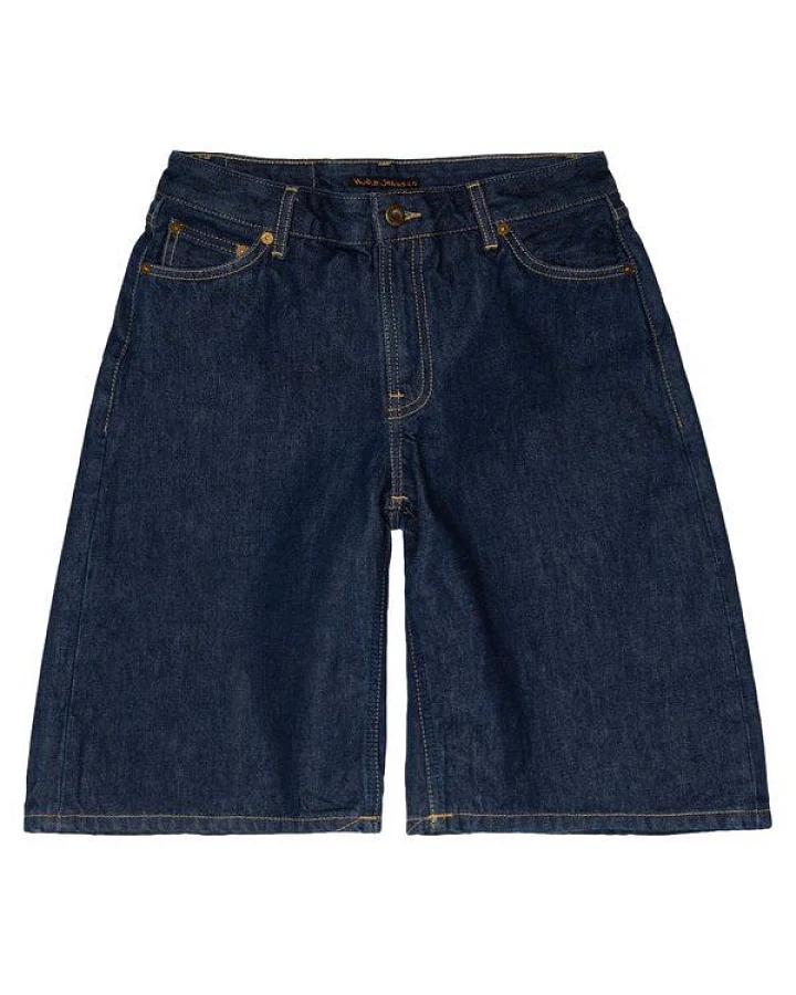 Nudie Jeans Jeans-Shorts Meja Rinse Dark Blue