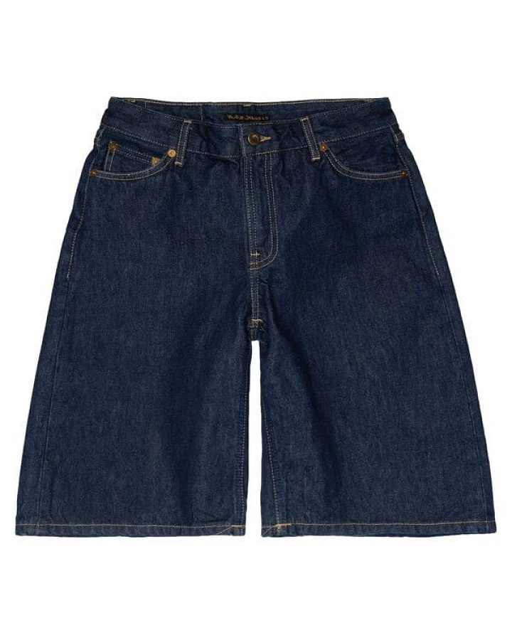 Nudie Jeans Jeans-Shorts Meja Rinse Dark Blue