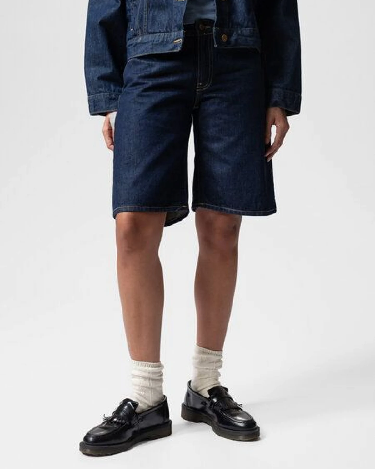 Nudie Jeans Jeans-Shorts Meja Rinse Dark Blue – Ansicht 3