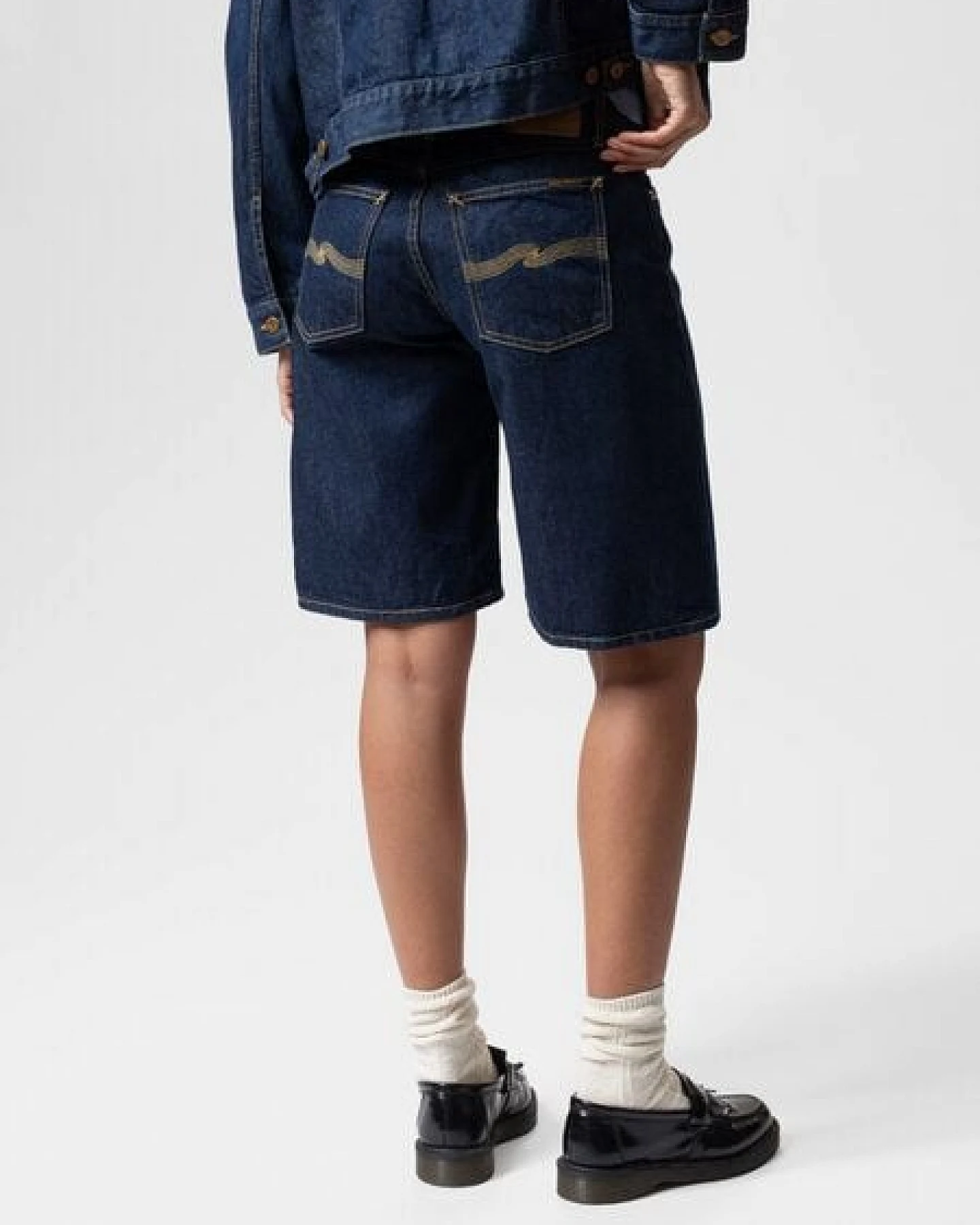 Nudie Jeans Jeans-Shorts Meja Rinse Dark Blue – Ansicht 4