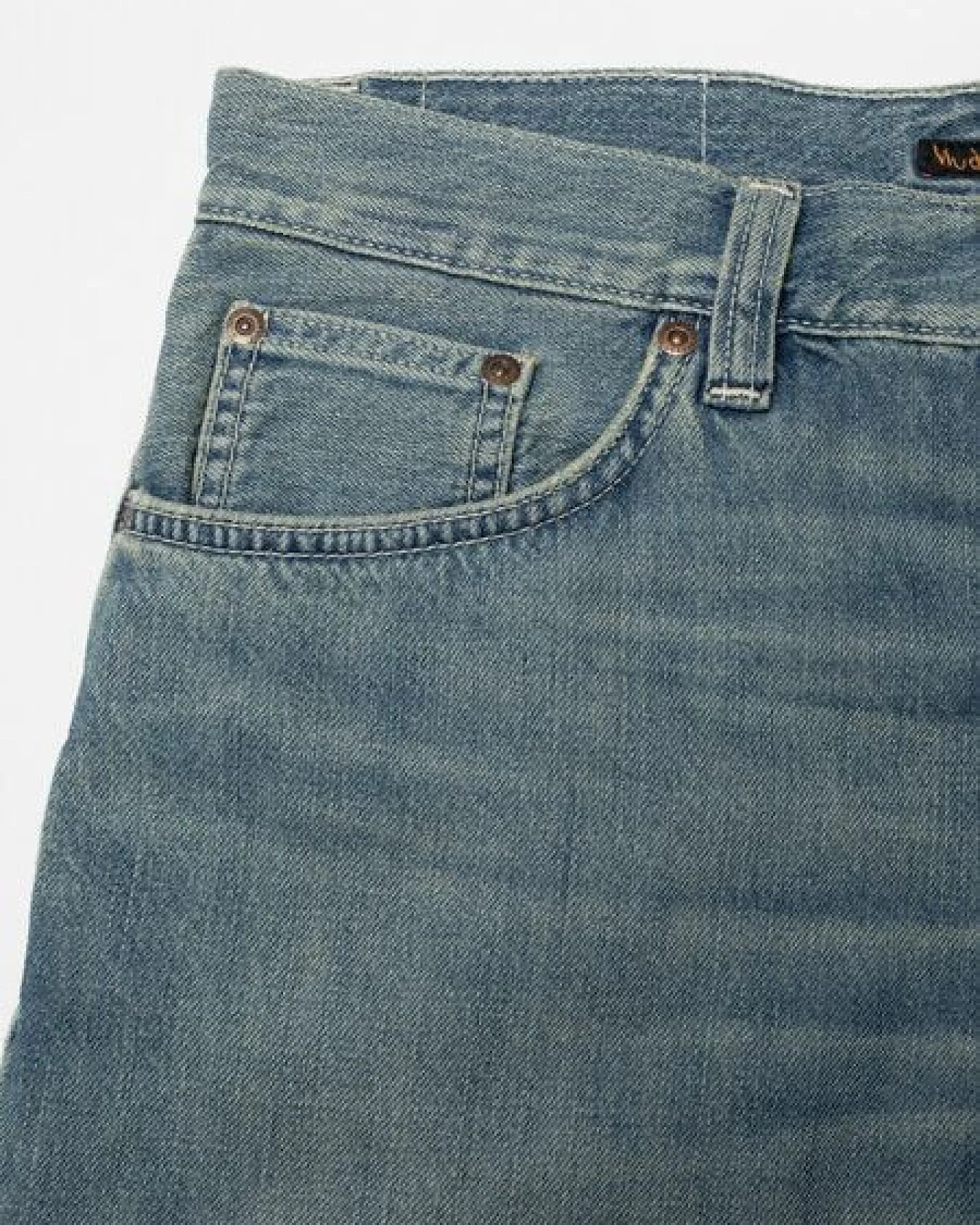 Nudie Jeans Shorts Seth Drift Wood - Light Blue – Ansicht 4