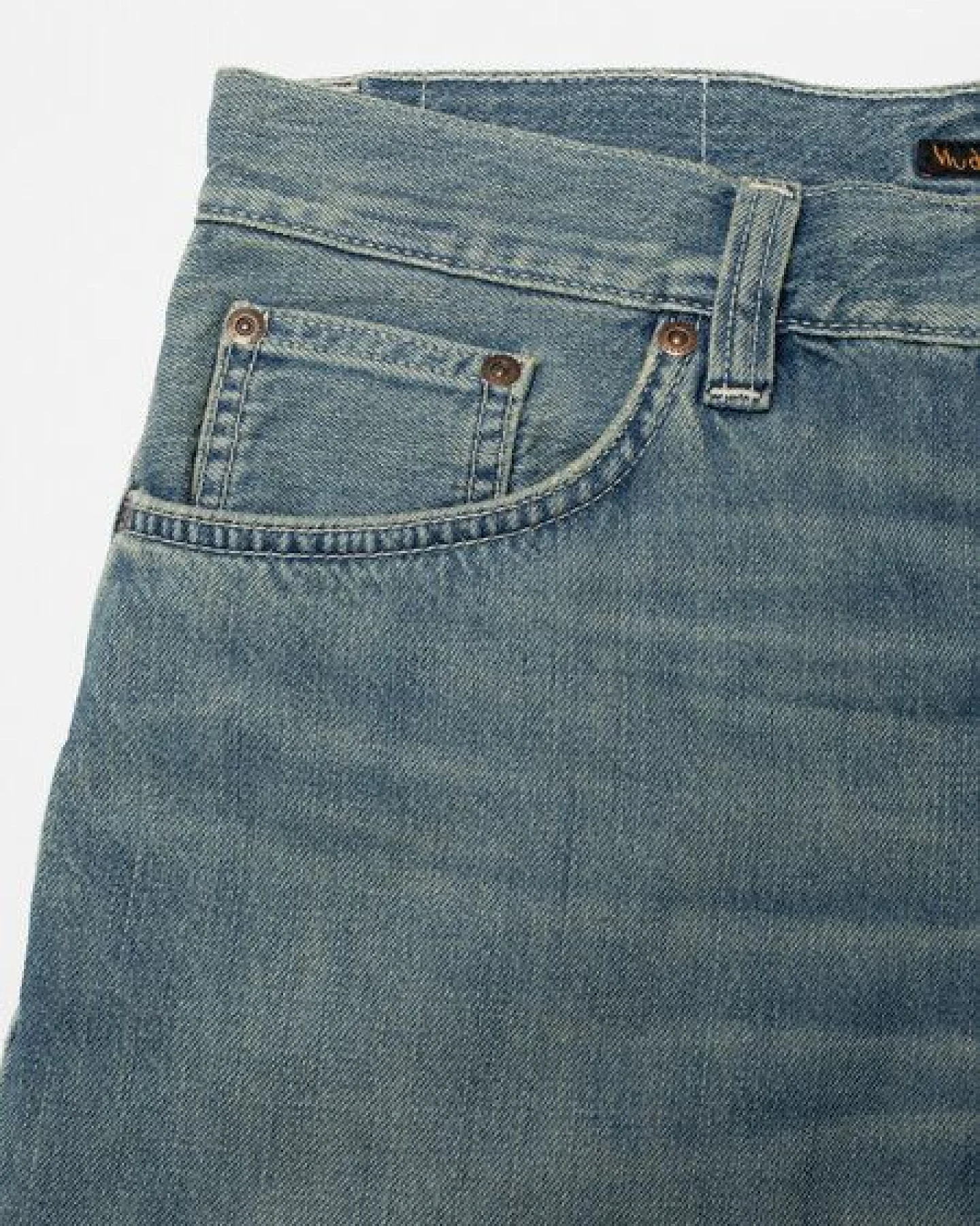 Nudie Jeans Shorts Seth Drift Wood - Light Blue – Ansicht 4