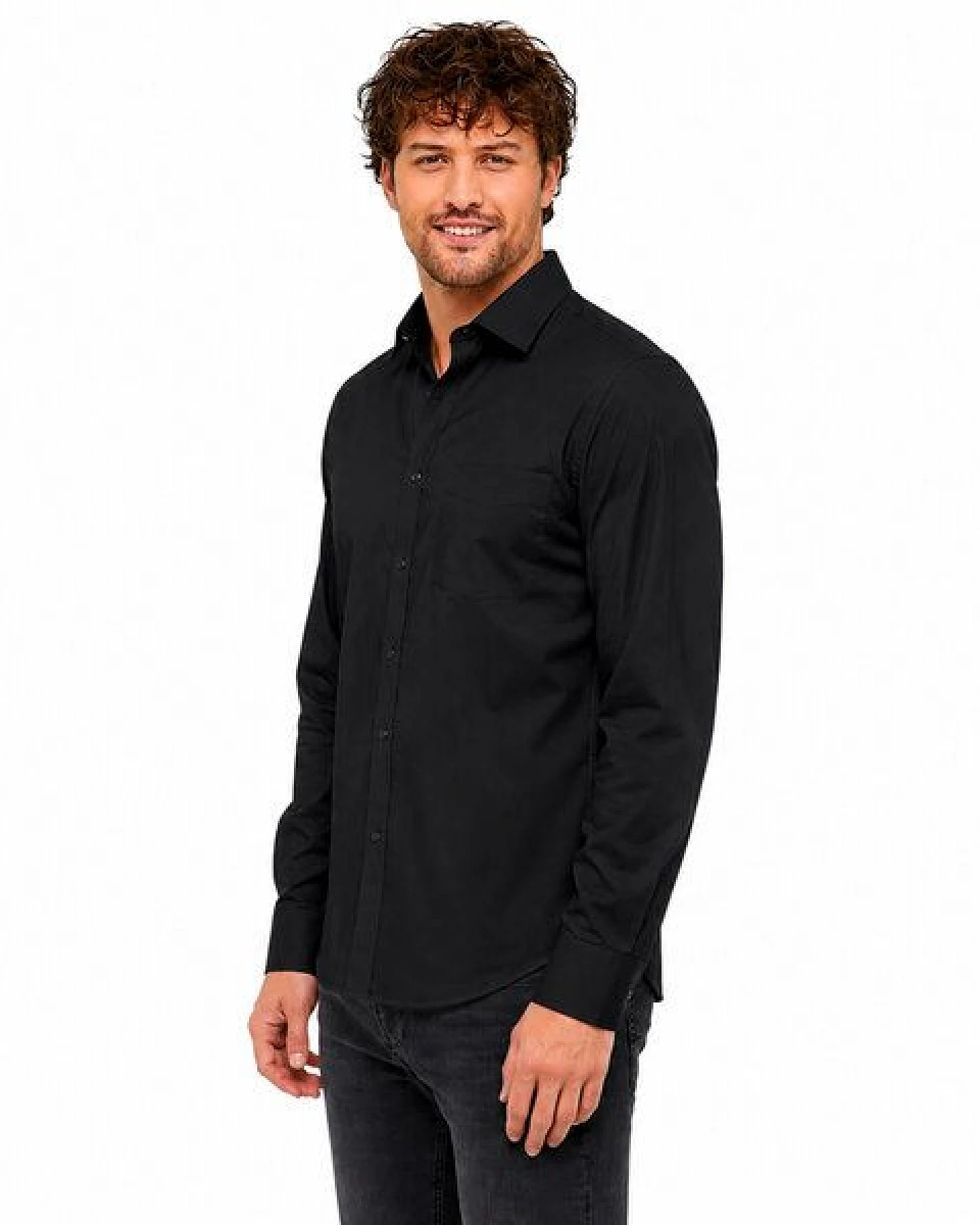 Bruno Barella Premium Herren Business Hemd aus ägäischer Bio-Baumwolle – Regular Fit mit Brusttasche – Ansicht 2