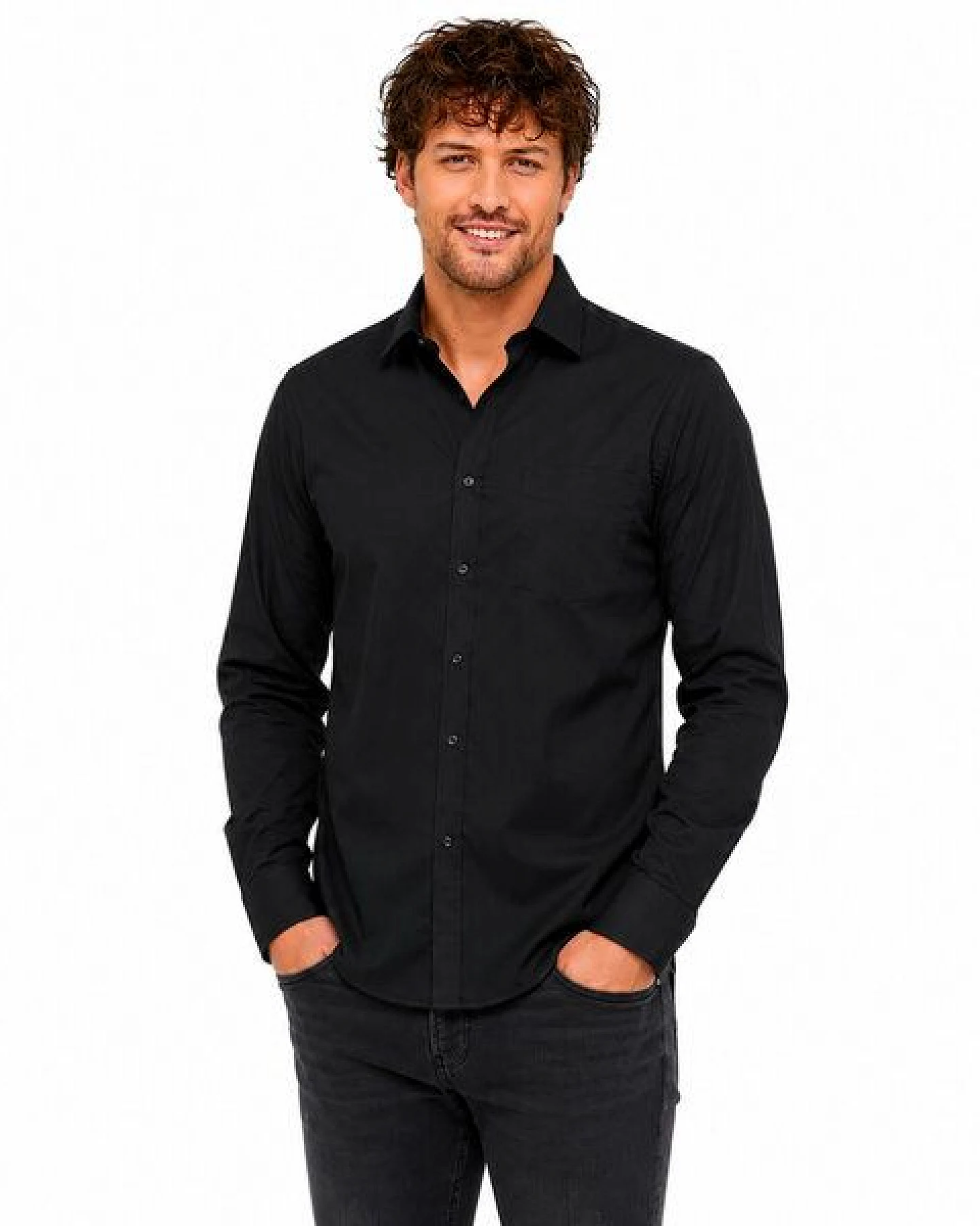 Bruno Barella Premium Herren Business Hemd aus ägäischer Bio-Baumwolle – Regular Fit mit Brusttasche – Ansicht 2