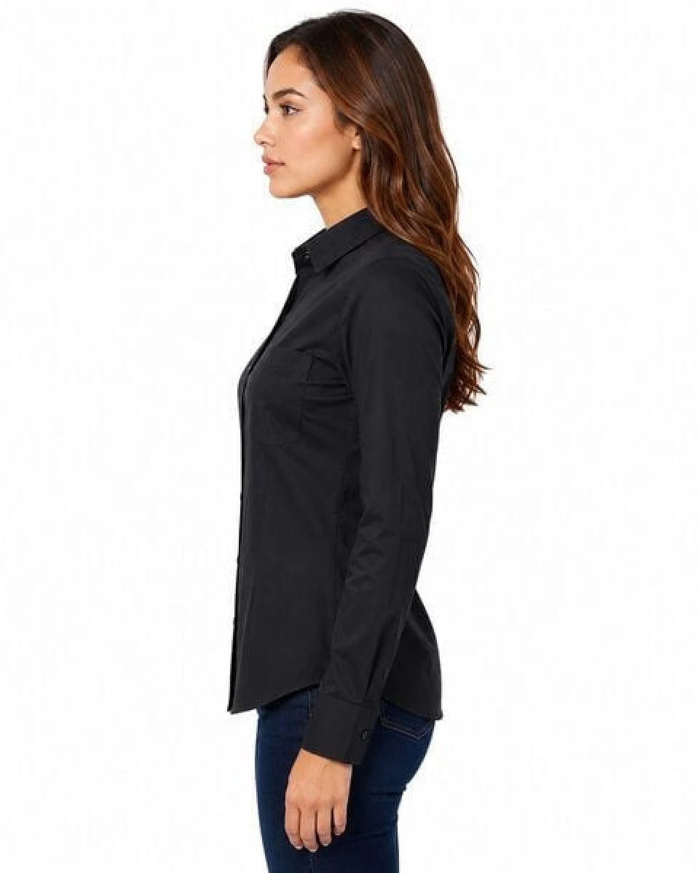 Bruno Barella Premium Damen Business Hemdbluse aus ägäischer Bio-Baumwolle – Regular Fit mit Brusttasche – Ansicht 4