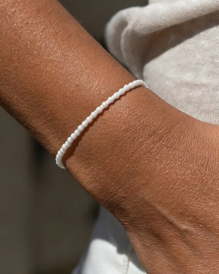 juni Perlenarmband cremeweiss - vegan - optional als Set mit passendem Fußkettchen