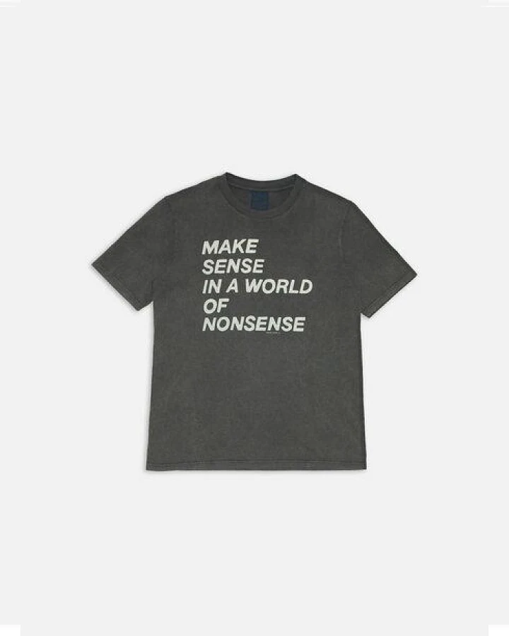 Nudie Jeans Joni T-shirt Make Sense - antracite
