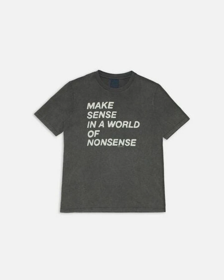 Nudie Jeans Joni T-shirt Make Sense - antracite