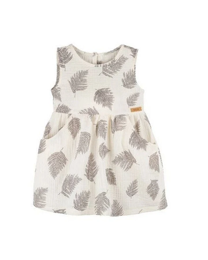 pure pure by Bauer Sommerkleid ecru floraler Print