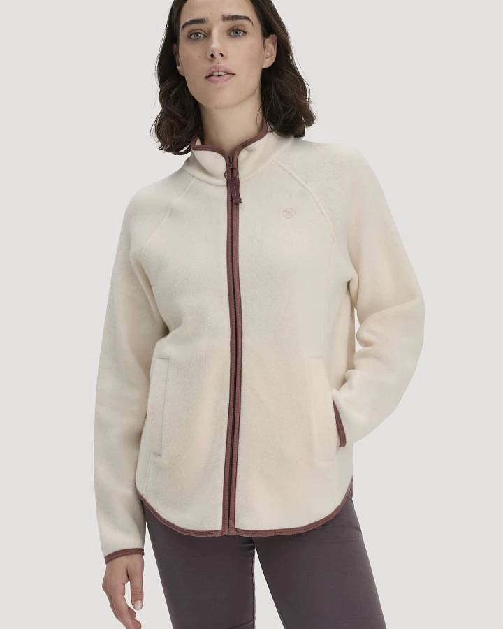 hessnatur Loungewear Fleece Jacke Relaxed ACTIVE LIGHT aus Bio-Baumwolle - natur - Größe M