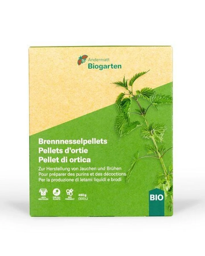 Andermatt Biogarten Brennnesselpellets – zur Herstellung von Pflanzenjauchen für Gemüse, Obst und Zierpflanzen