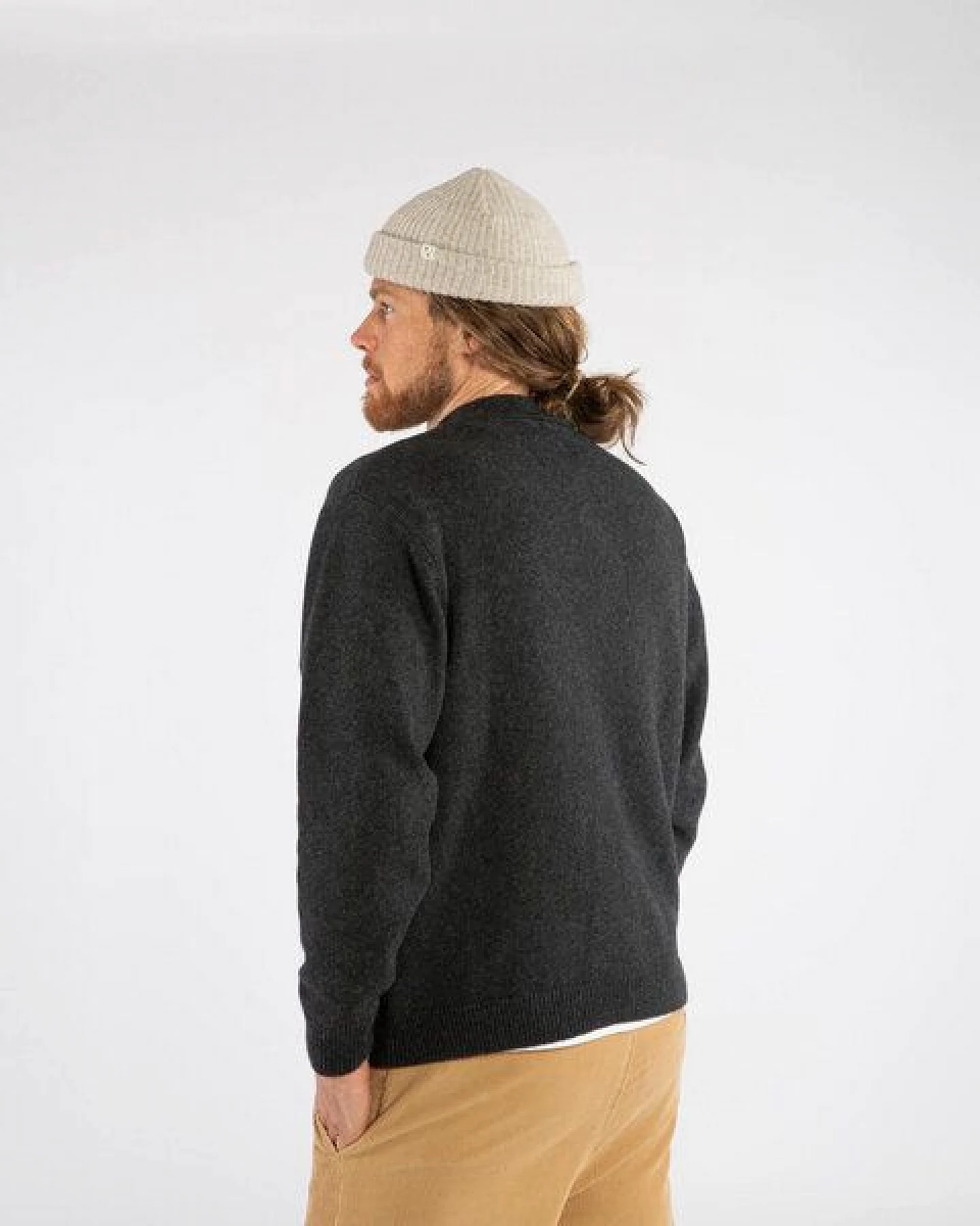 Matona Gestricktes Hemd für Männer aus Bio-Baumwolle und Lammwolle / Knit Shirt – Ansicht 2