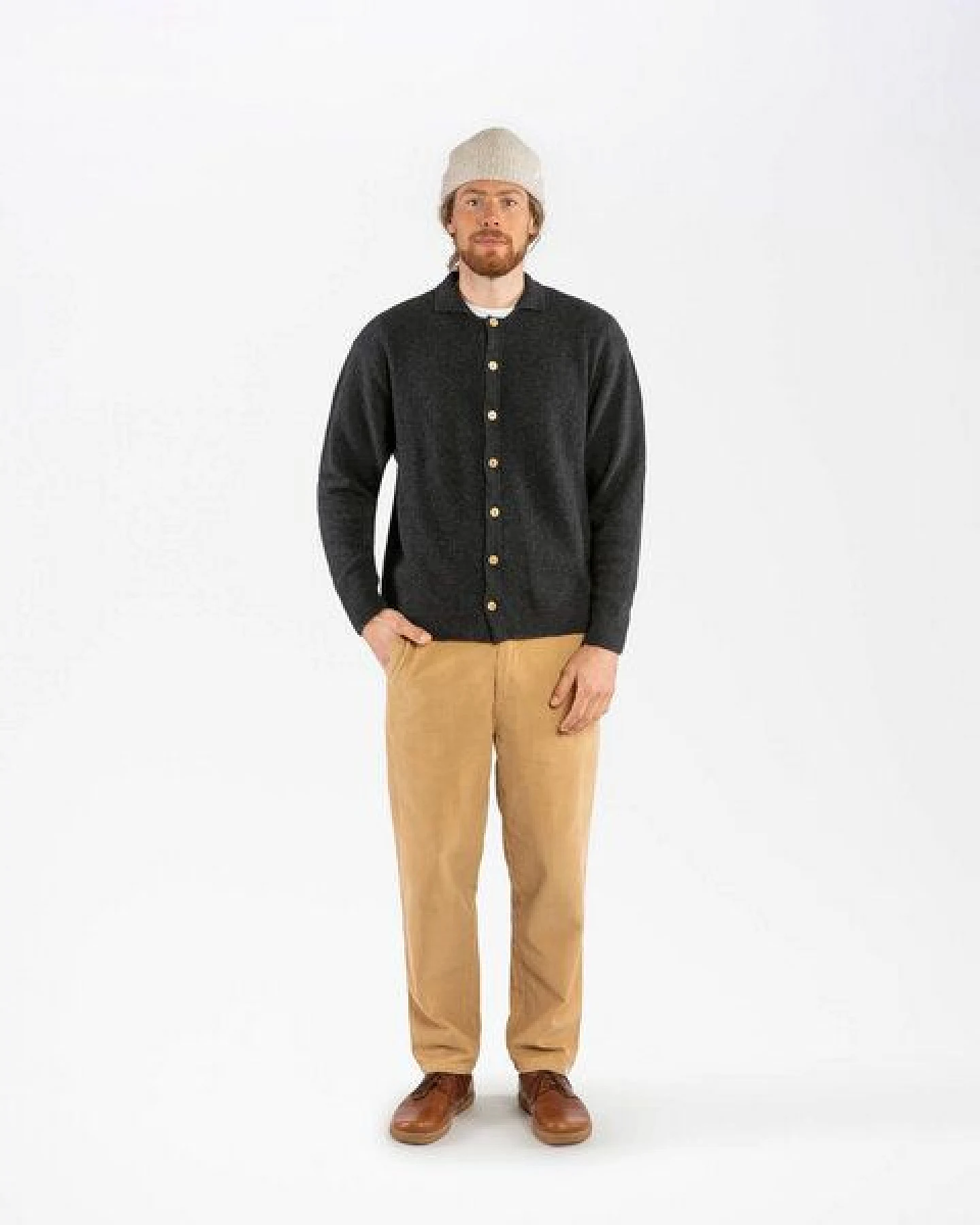 Matona Gestricktes Hemd für Männer aus Bio-Baumwolle und Lammwolle / Knit Shirt – Ansicht 3