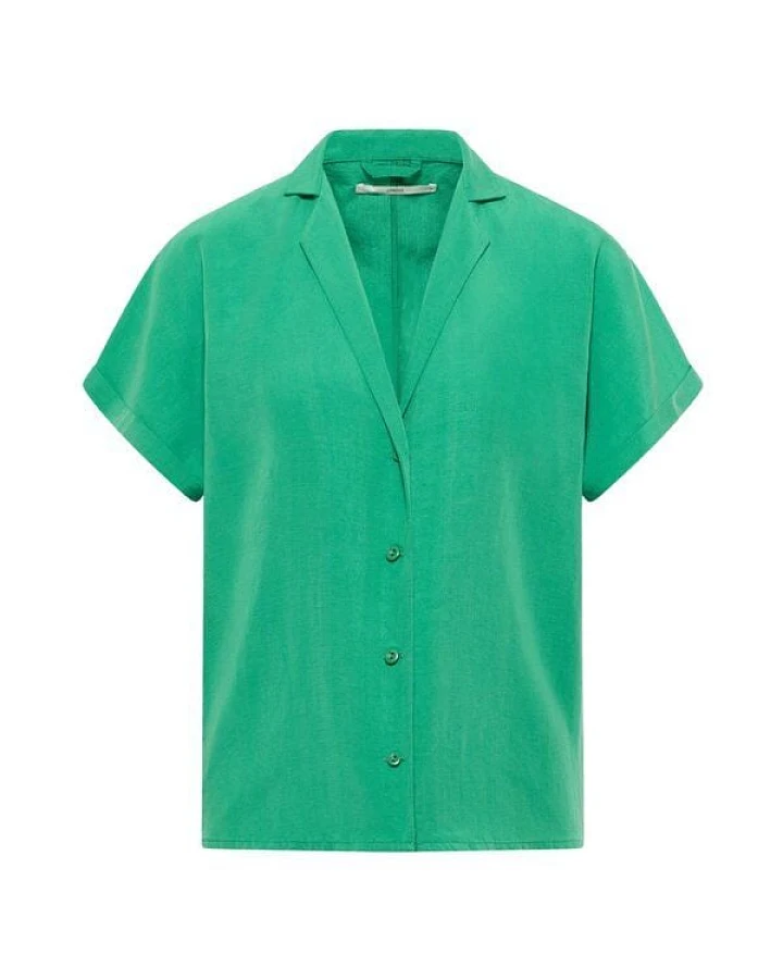 LANIUS Kurzarmbluse aus Tencel und Leinen