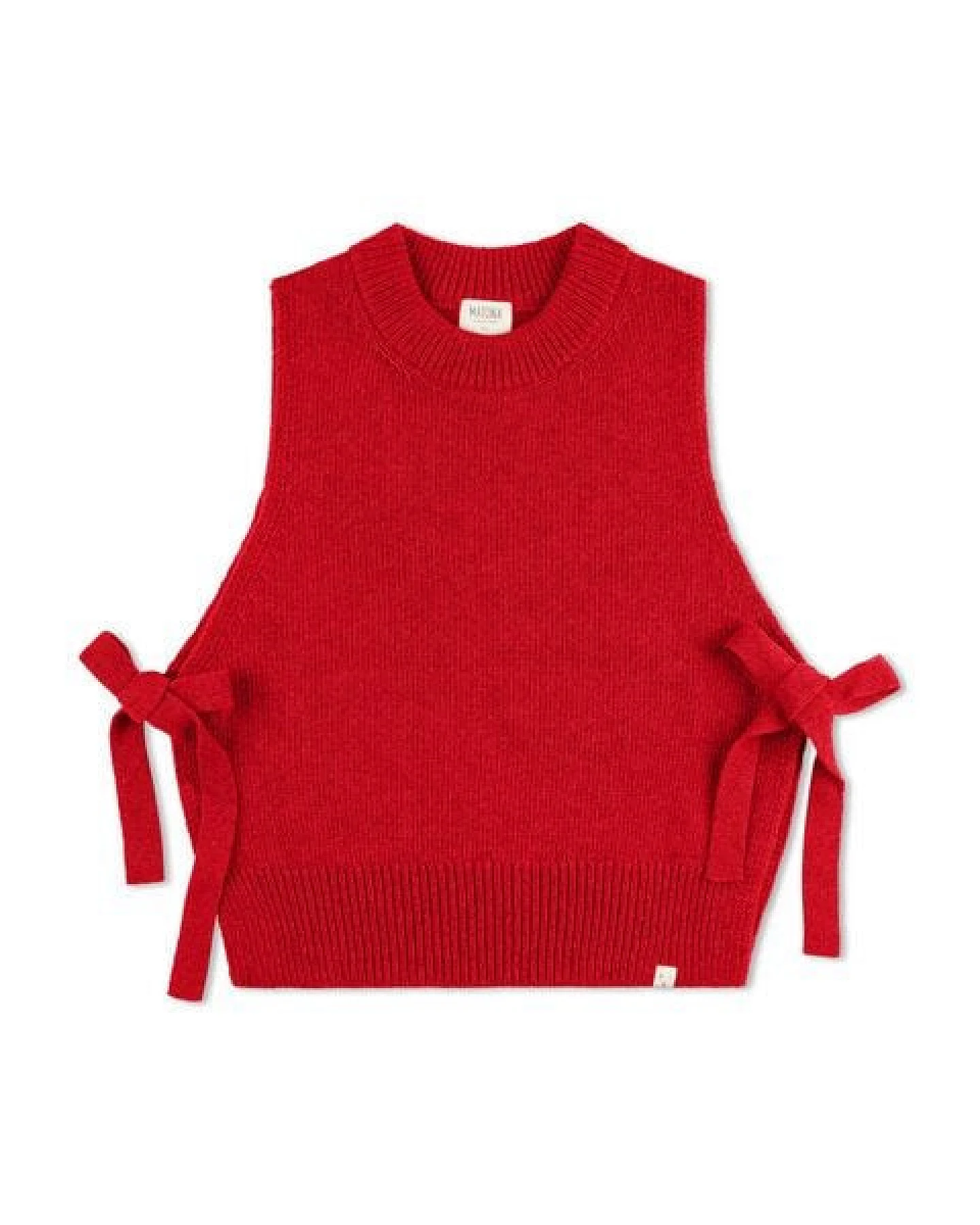 Matona Strickpullunder mit Bindedetail für Frauen aus Bio-Baumwolle und Lammwolle / Apron Vest – Ansicht 4