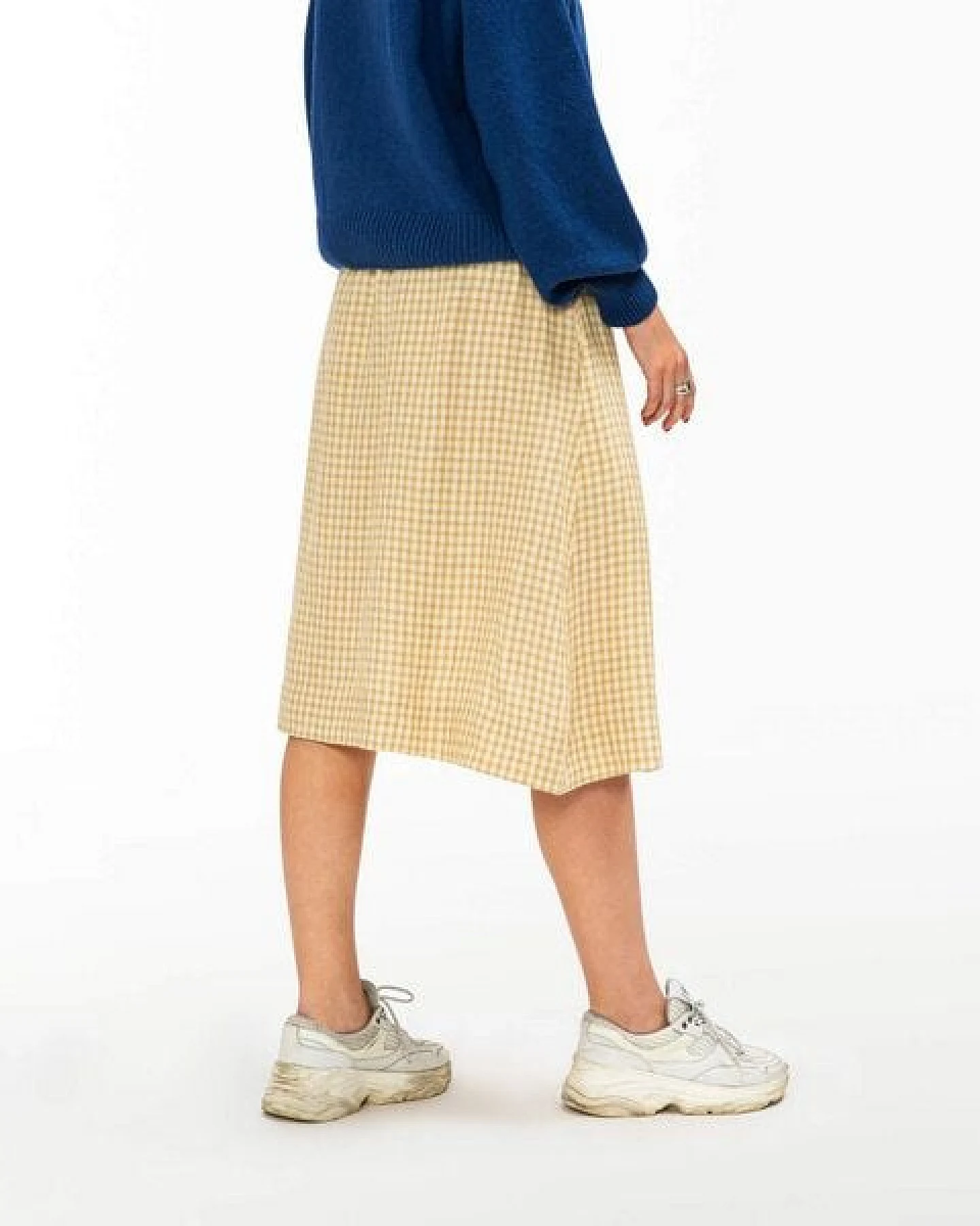 Matona Midirock für Frauen aus Leinen mit Knopfleiste / Midi Skirt – Ansicht 2