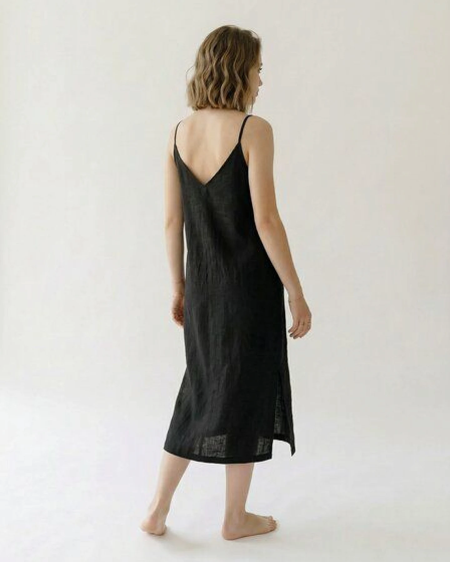 gust. Leinenkleid mit V-Ausschnitt - Linen dress with V-neckline - 100% Bio-Leinen – Ansicht 2