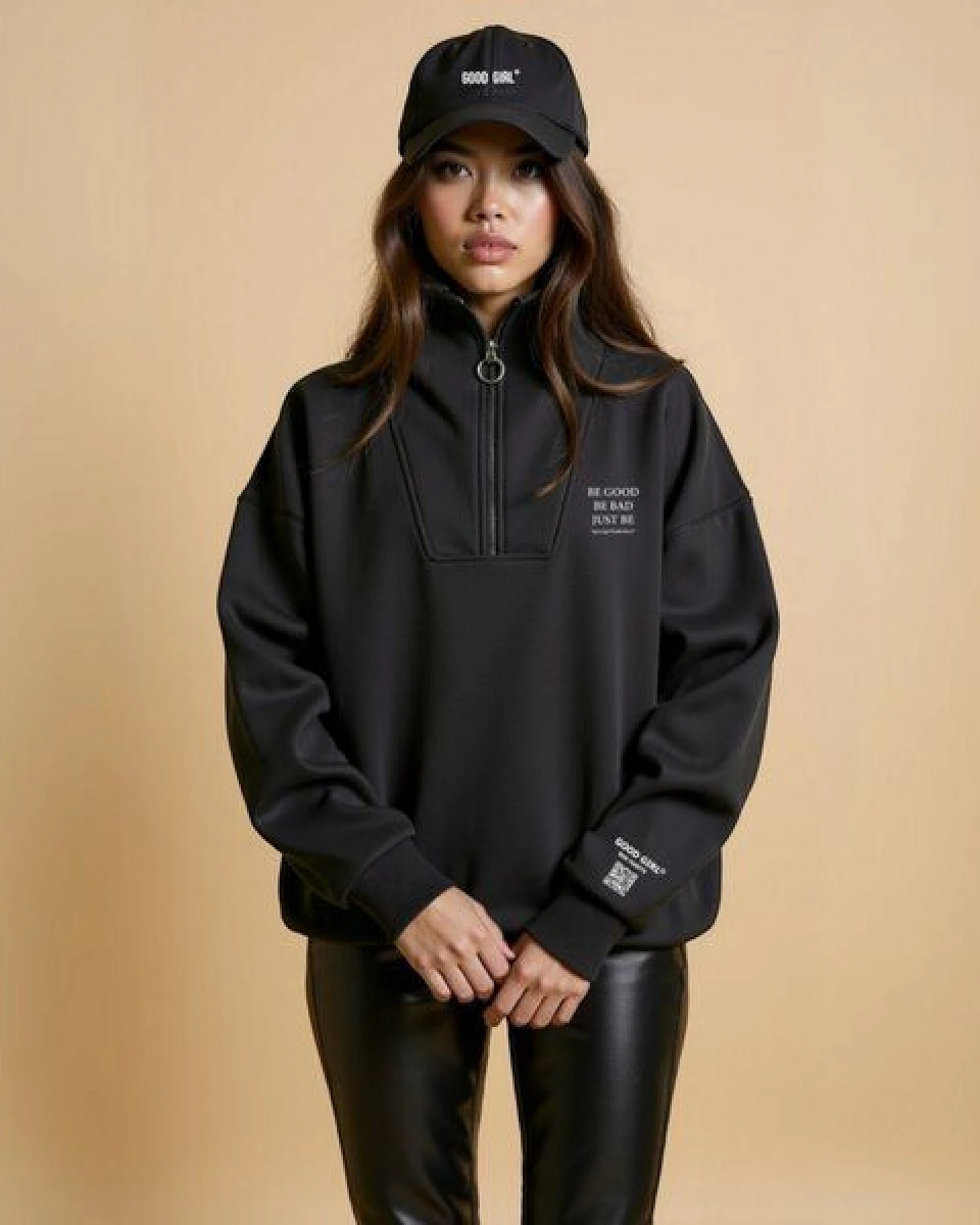 GOOD GIRL BAD HABITS Half Zip Sweat "BE GOOD BE BAD JUST BE" – Ansicht 4