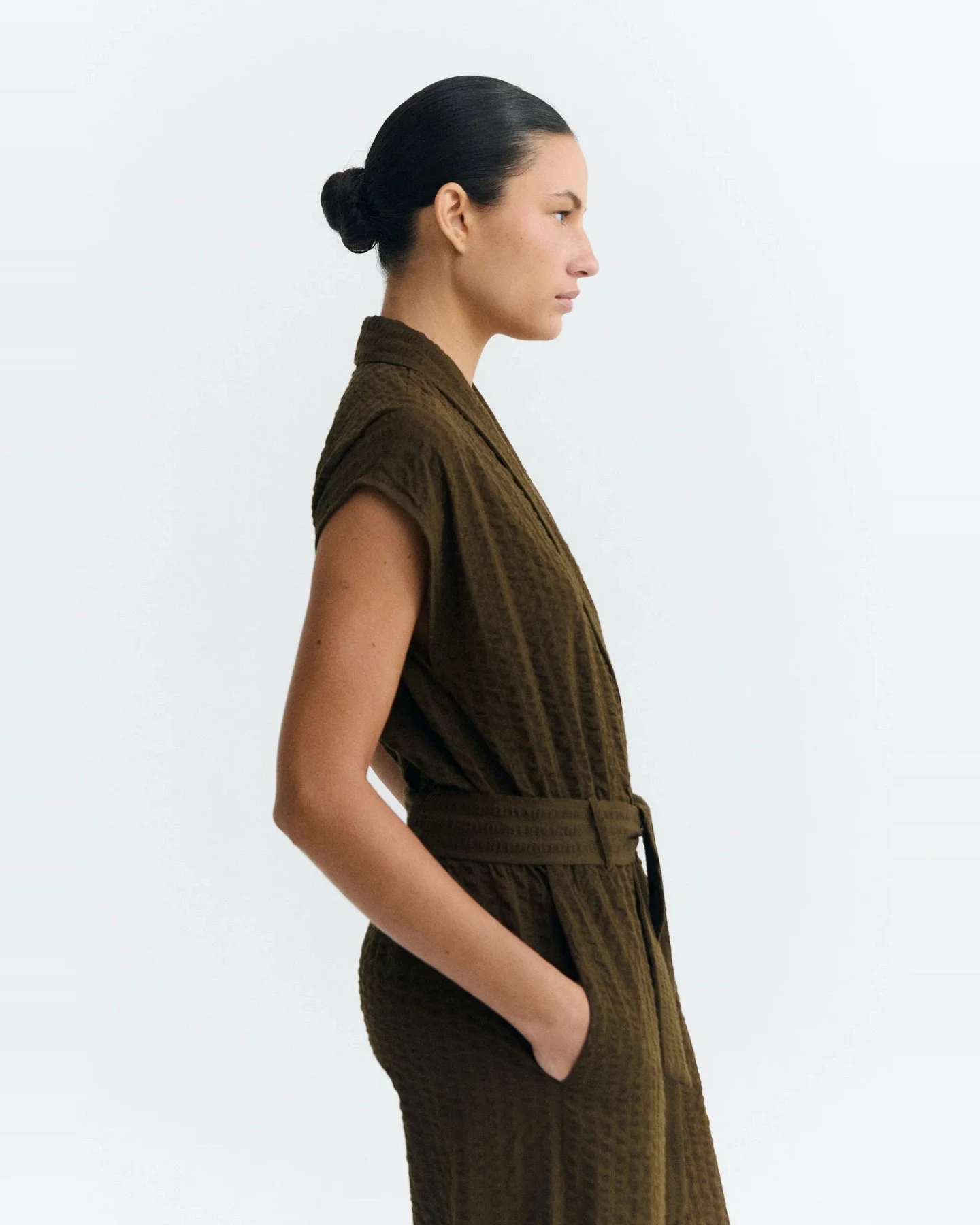 Jumpsuit Malawi Seersucker Braun – Ansicht 3