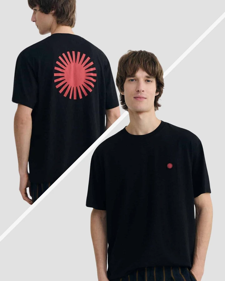 T-Shirt Aaron Contrast Sol Schwarz