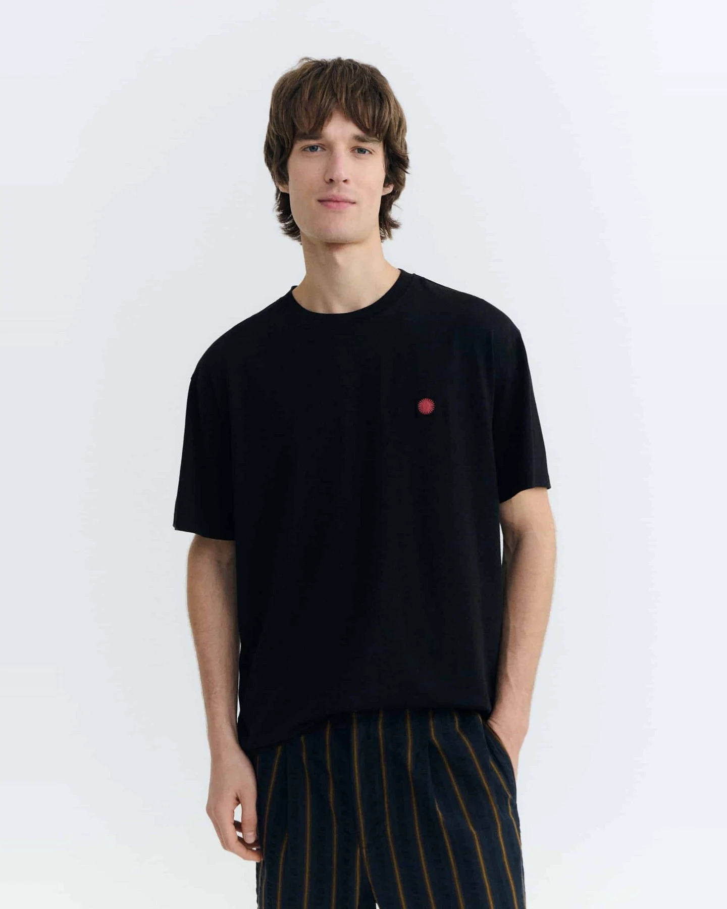 T-Shirt Aaron Contrast Sol Schwarz – Ansicht 2