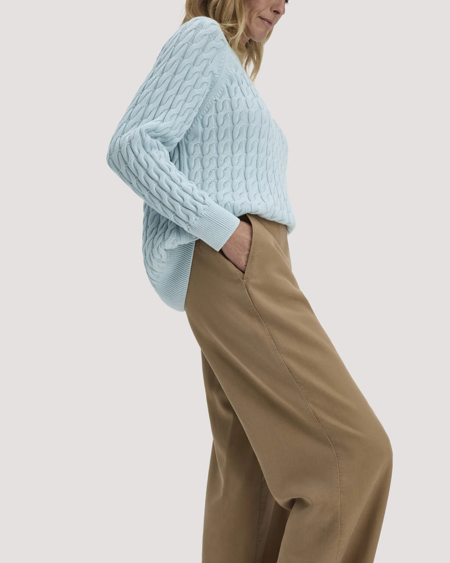 hessnatur Damen Hose Wide Leg aus TENCEL™ Lyocell - braun - Größe 38 – Ansicht 3