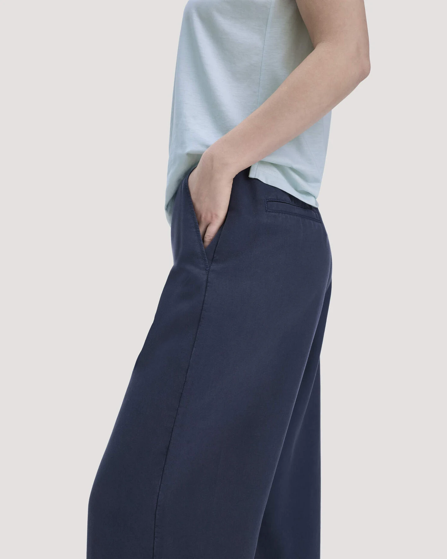 hessnatur Damen Hose Wide Leg aus TENCEL™ Lyocell - blau - Größe 44 – Ansicht 3