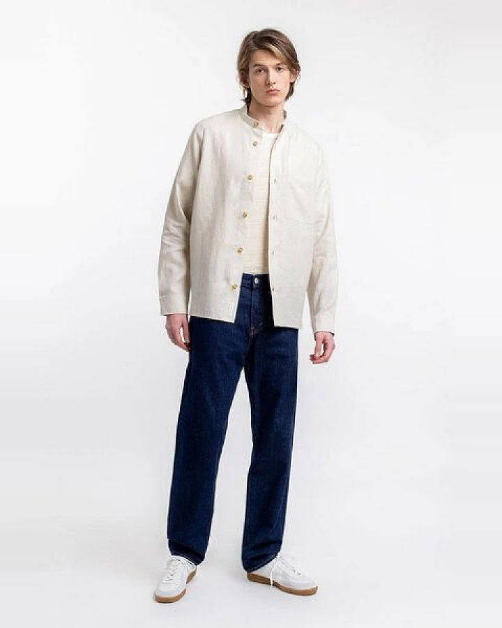 Rotholz Hemd Mandarin Shirt Leinen