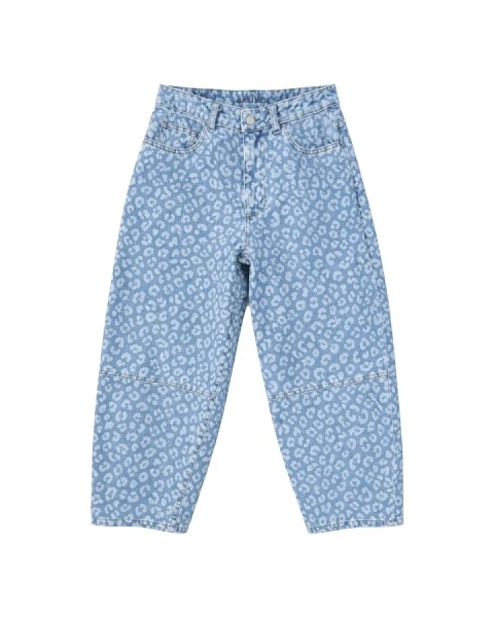 Mazine - Women's Printed Barrel Leg Denim Pants - Jeans Gr S blau