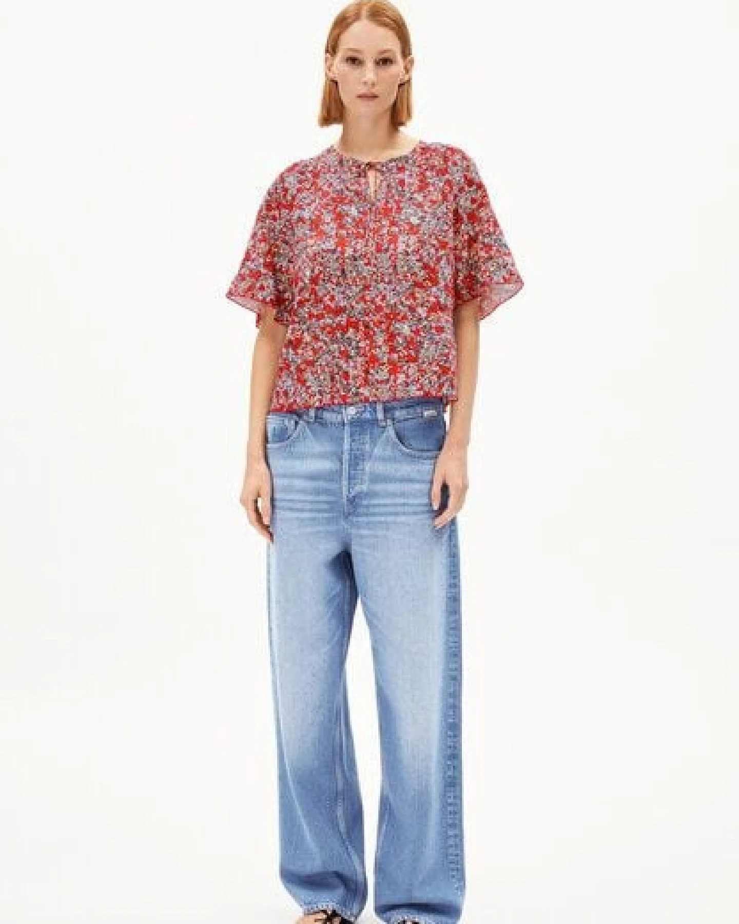 ARMEDANGELS ANDRIKAA MOSAIC LINO Damen Bluse aus Leinen-Mix – Ansicht 4