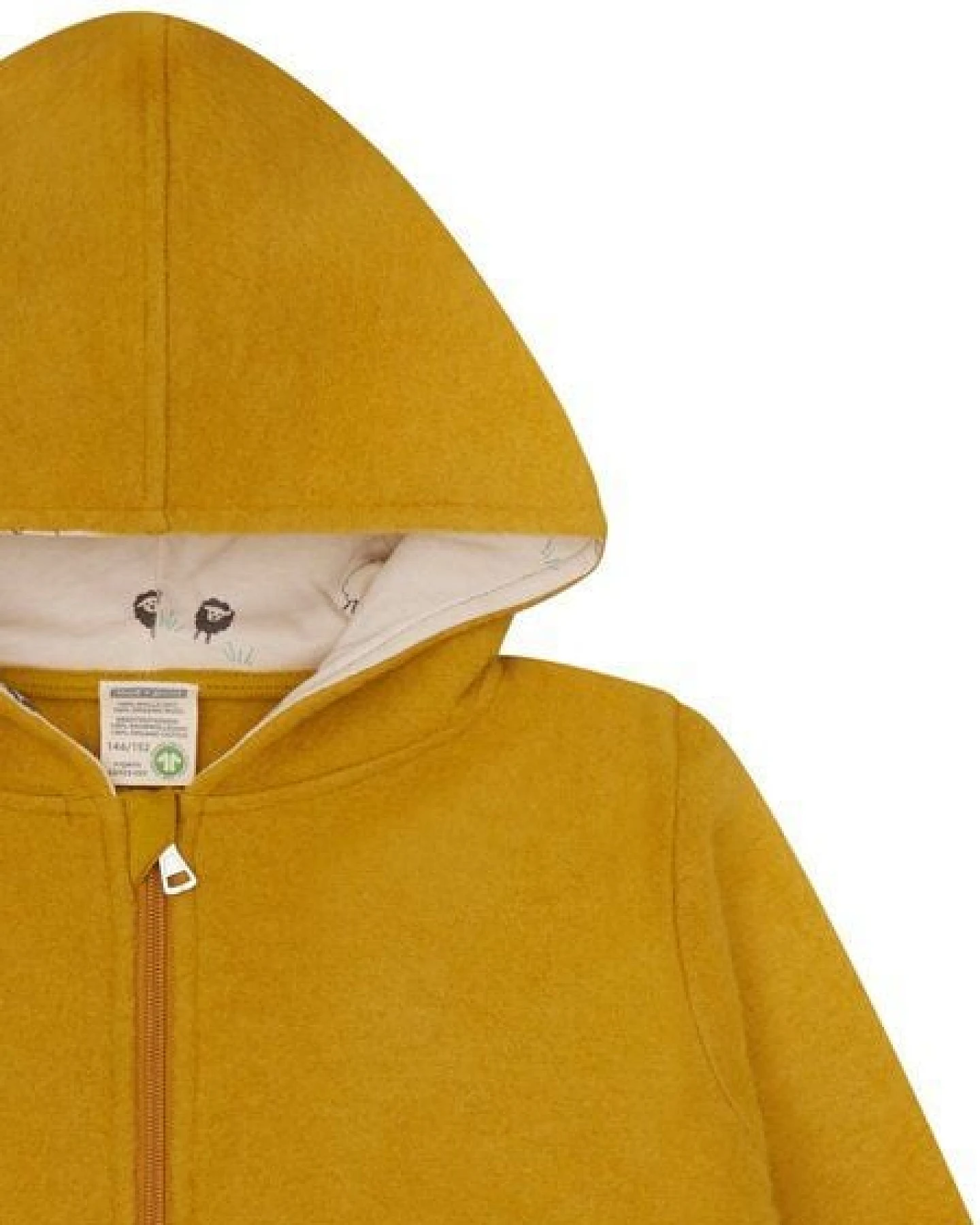 loud + proud Kinder Wollfleece-Jacke mit Kapuze, GOTS-zertifiziert – Ansicht 3