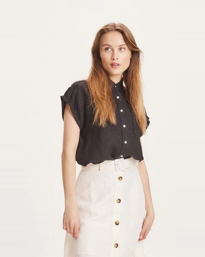 KnowledgeCotton Apparel Bluse ASTER aus Leinen