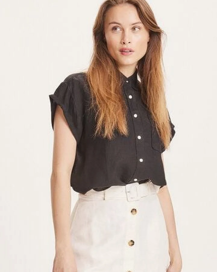 KnowledgeCotton Apparel Bluse ASTER aus Leinen