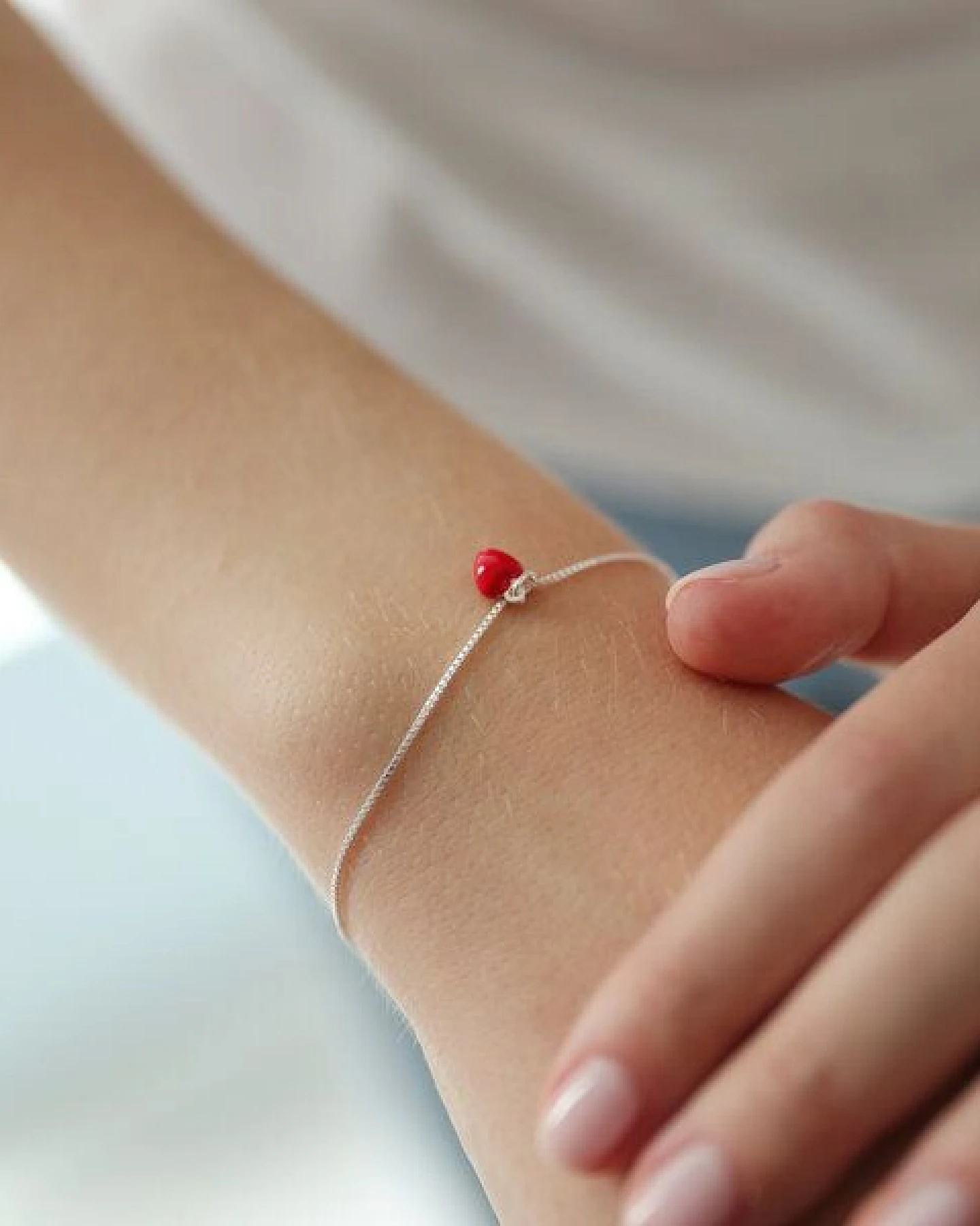 BELLYBIRD Jewellery Armband - kleines Herz, Anhänger/ Silber/ Silber emailliert/ Silber vergoldet – Ansicht 2