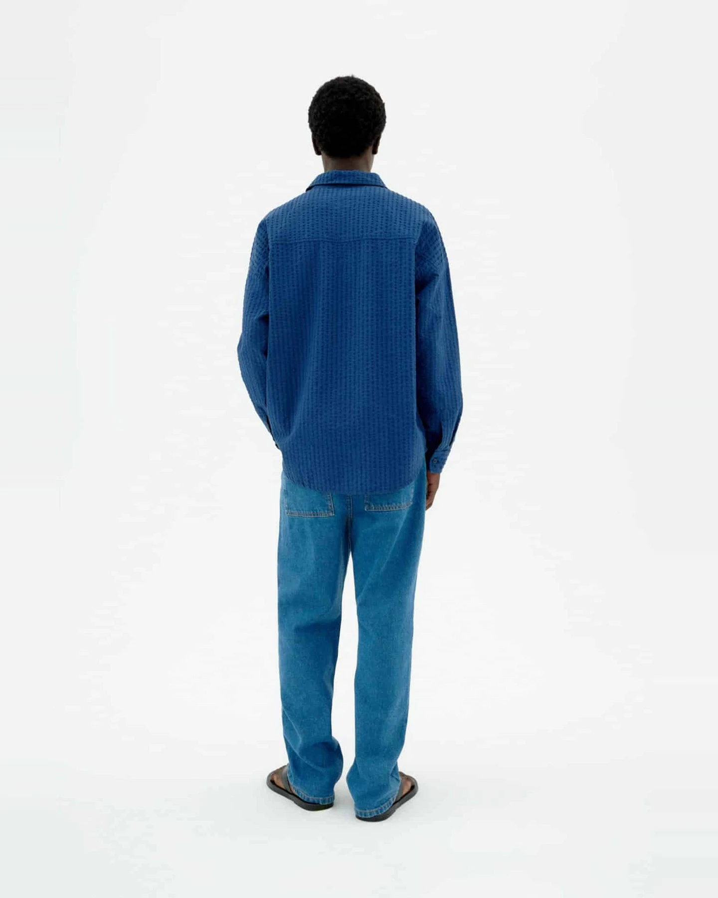 Hemd Haru Seersucker Blau – Ansicht 4