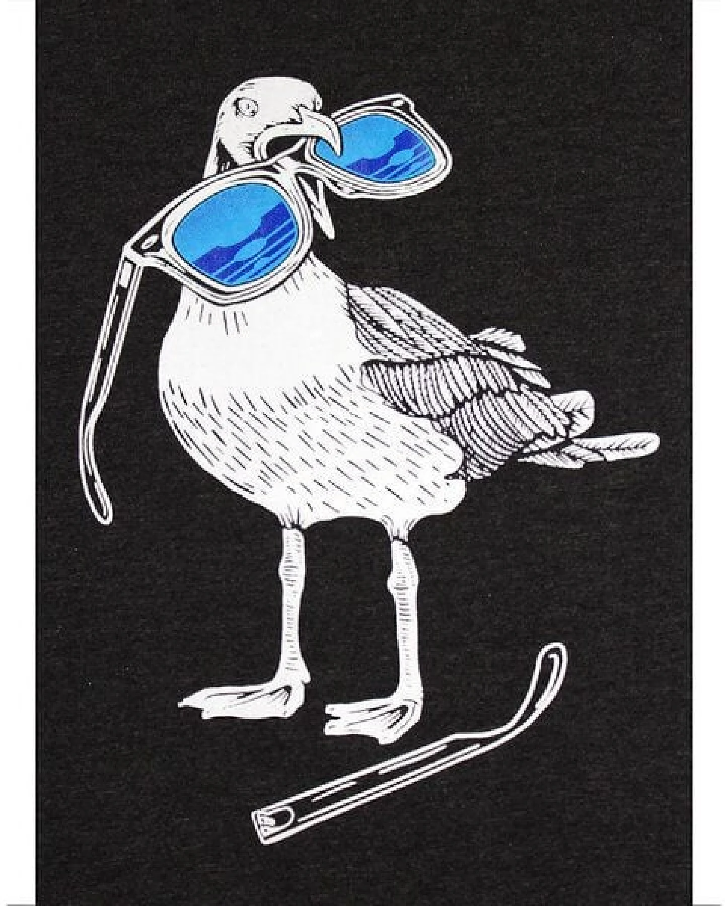 FÄDD Herren T-Shirt Rundhals aus Bio-Baumwolle "Hipster Haps Möwe" Grau – Ansicht 2