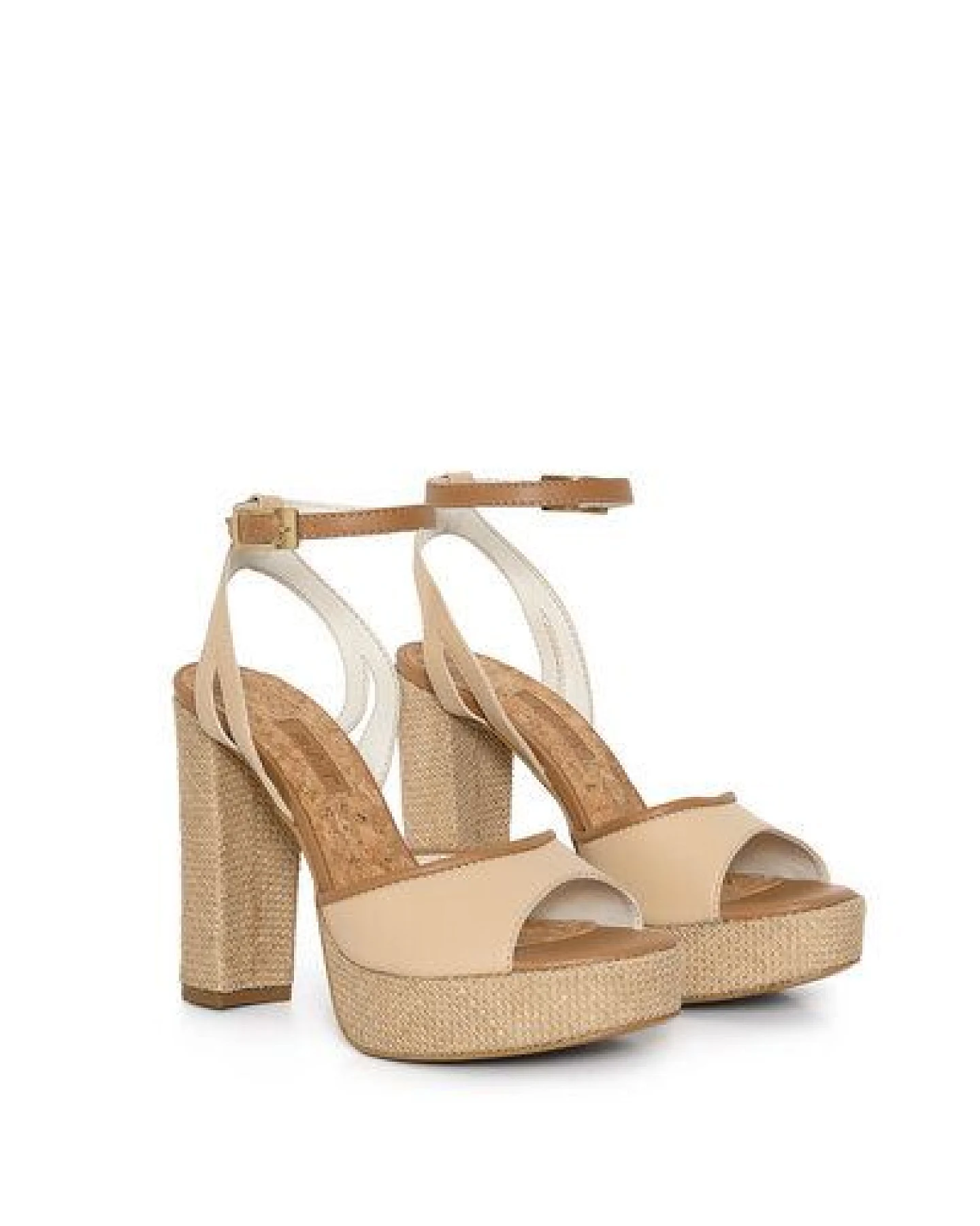 AGAZI H(OLA)! – beige wedge sandals made from mushroom leather and jute – Ansicht 3